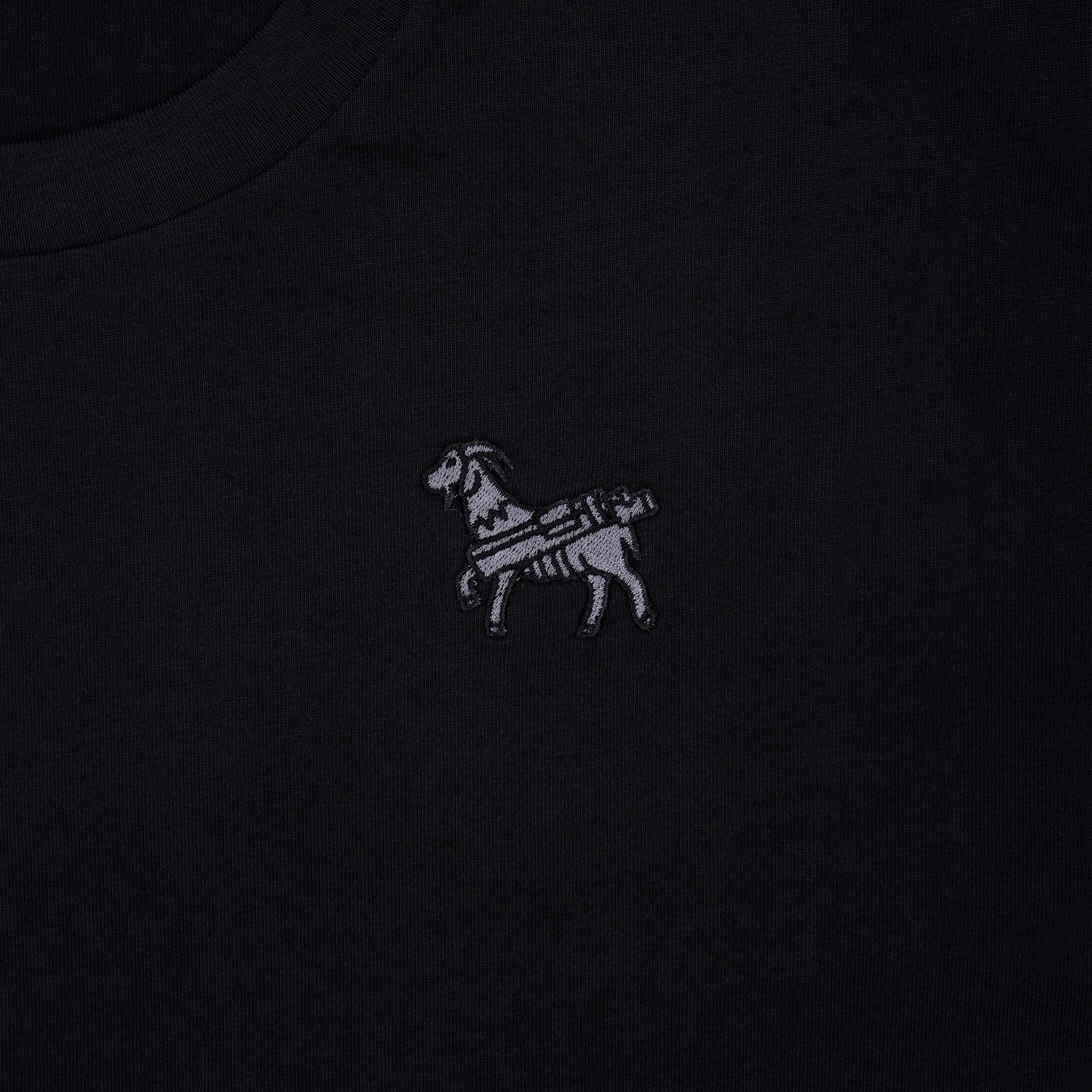 Black Embroidered Seamus Goat Division Caddie T-Shirt | Seamus Golf | 3