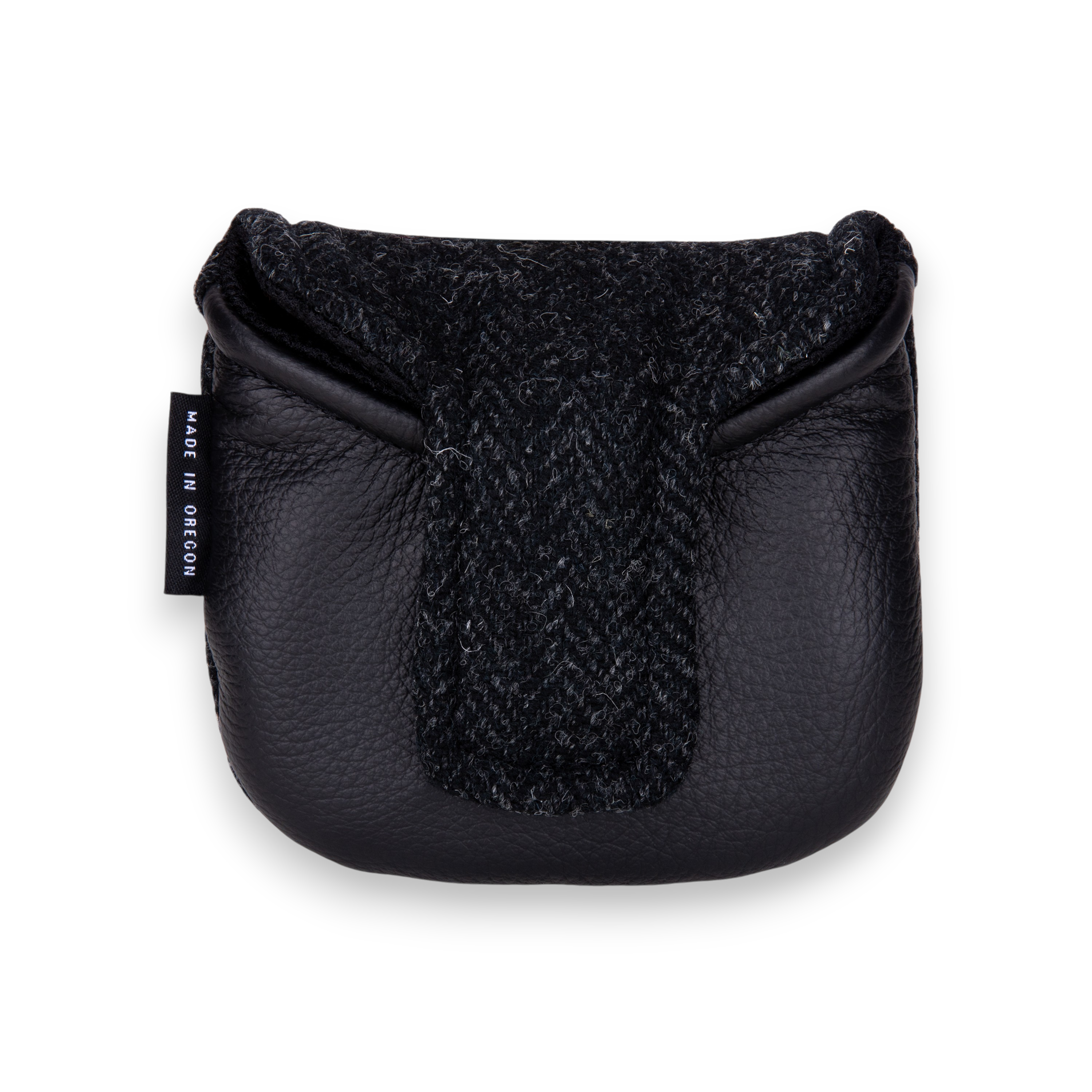 Black Harris Tweed Heel Shafted Mallet Putter Cover