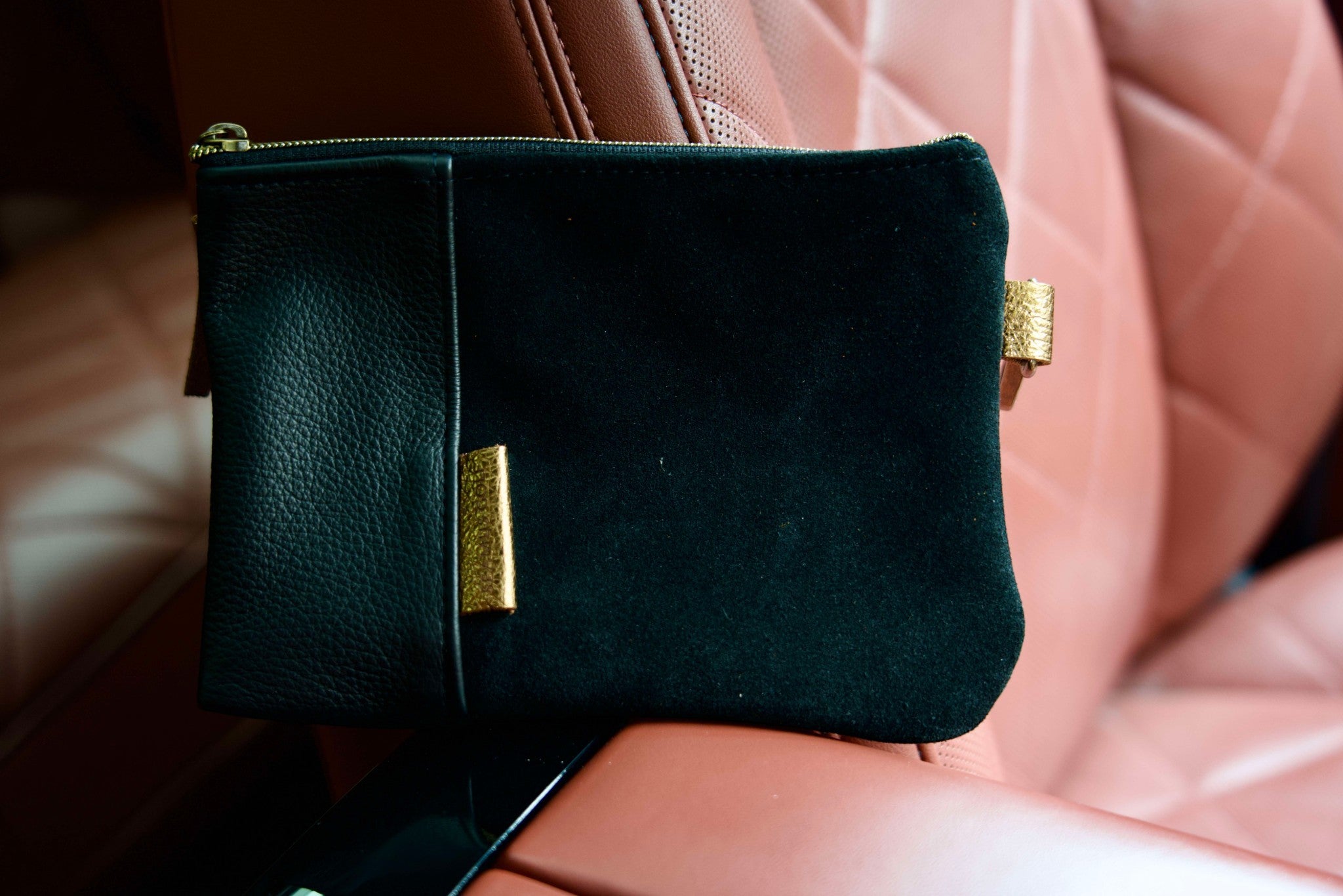 Black Tribeca Zippered Pouch