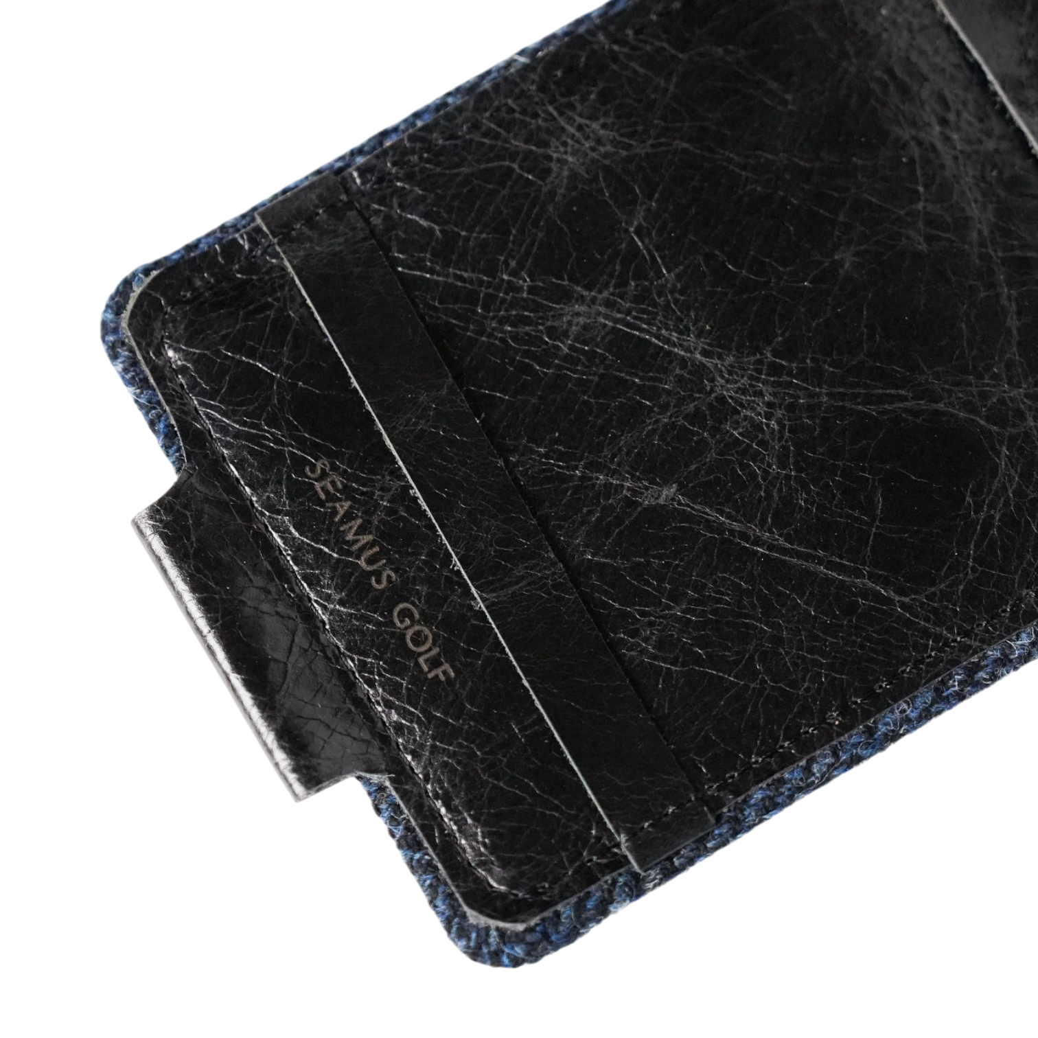 Navy Harris Tweed Yardage Book Cover