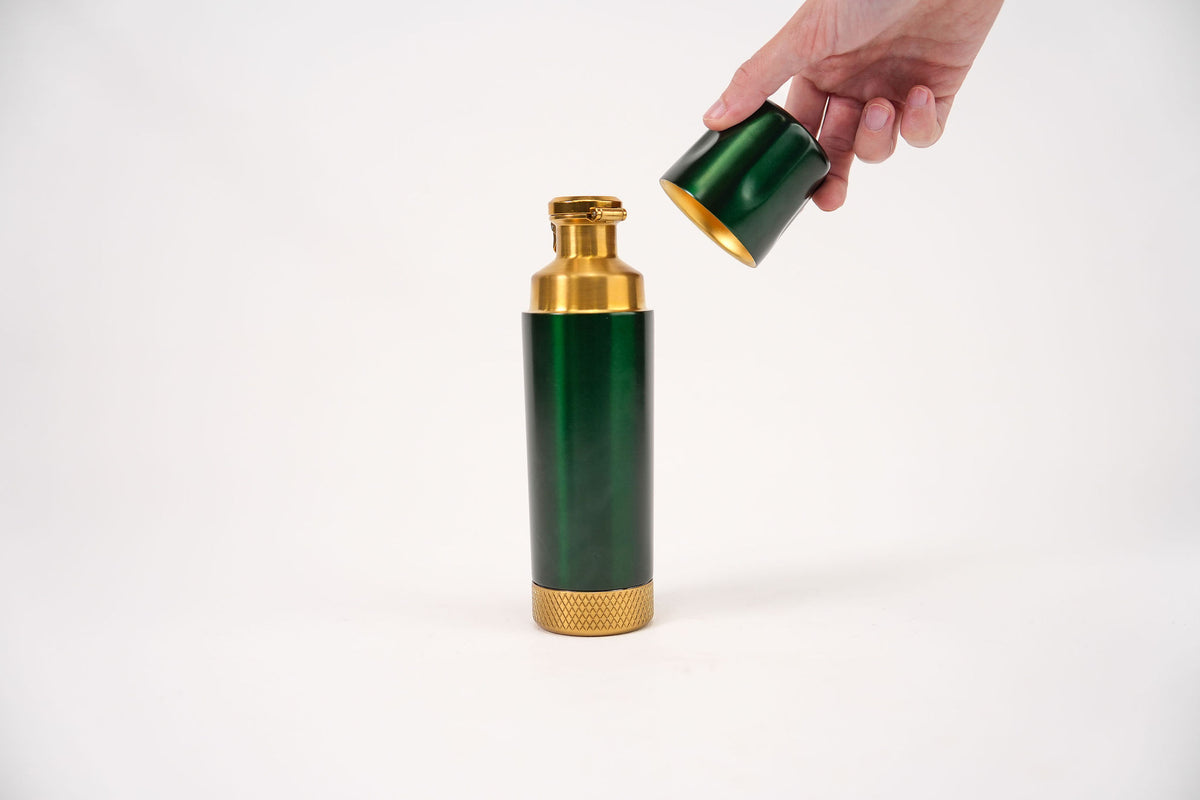 Torch Flask British Racing Green and Gold - SG Flag Logo
