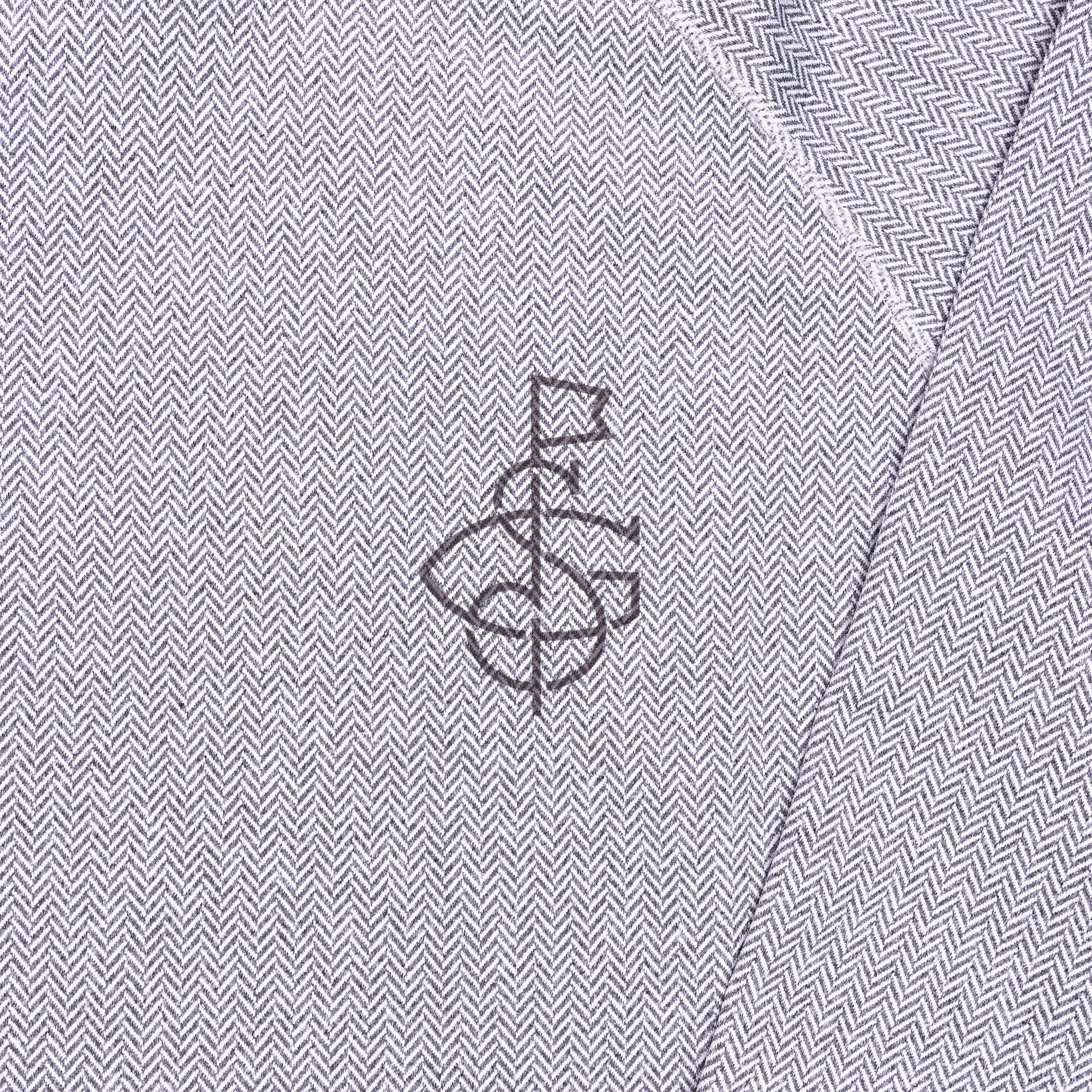 Seamus x Field Day Herringbone Jaquard Hoodie - Light Grey