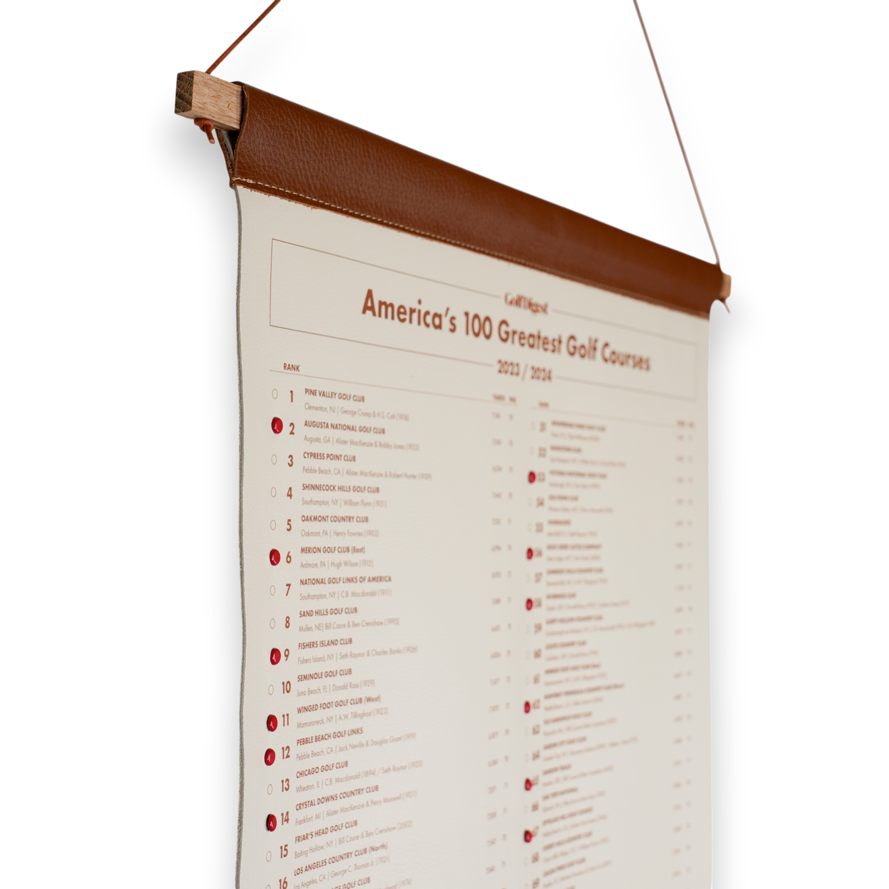 100 Greatest Courses of 2023-2024 Leather Scroll