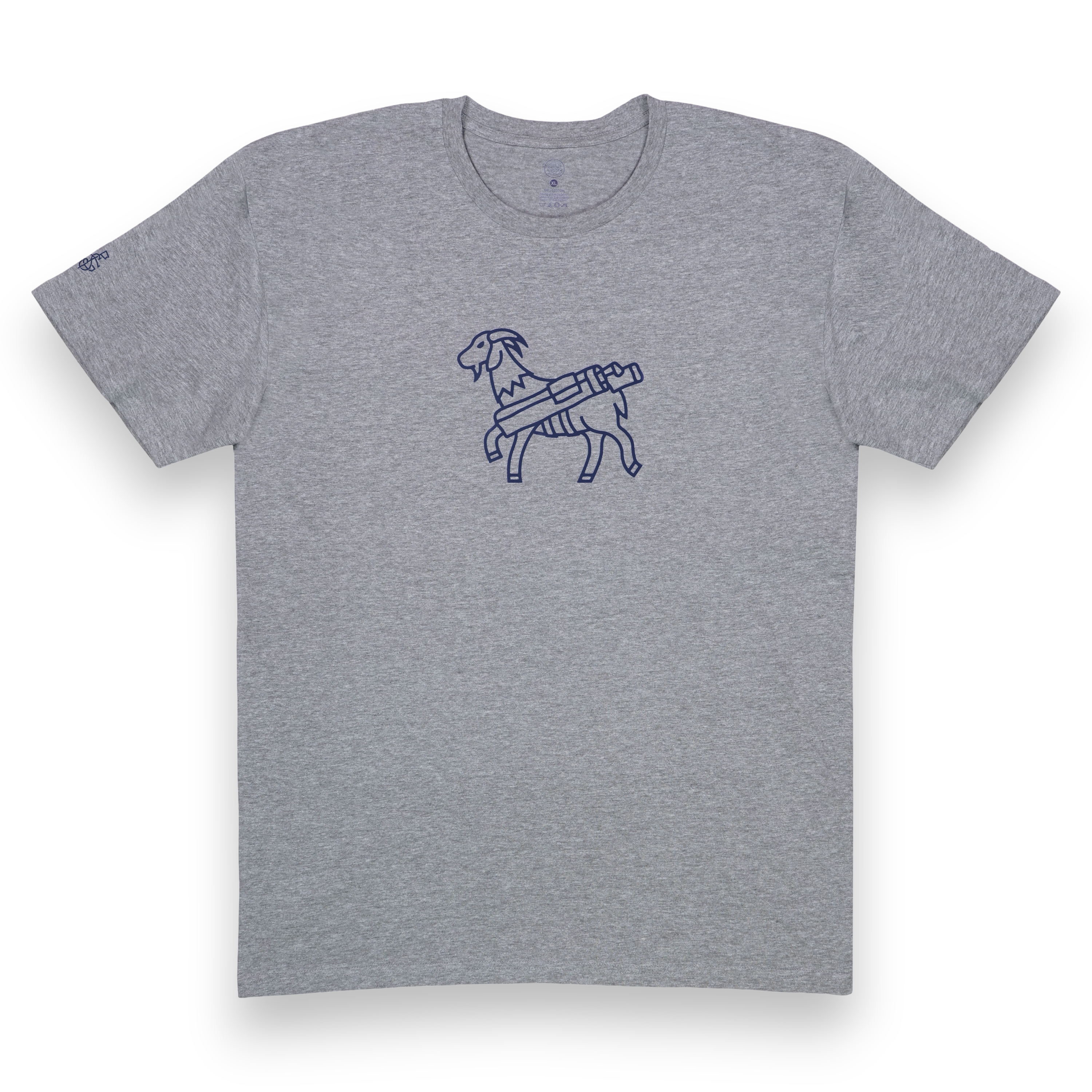 Seamus Goat T-Shirt - Navy on Grey