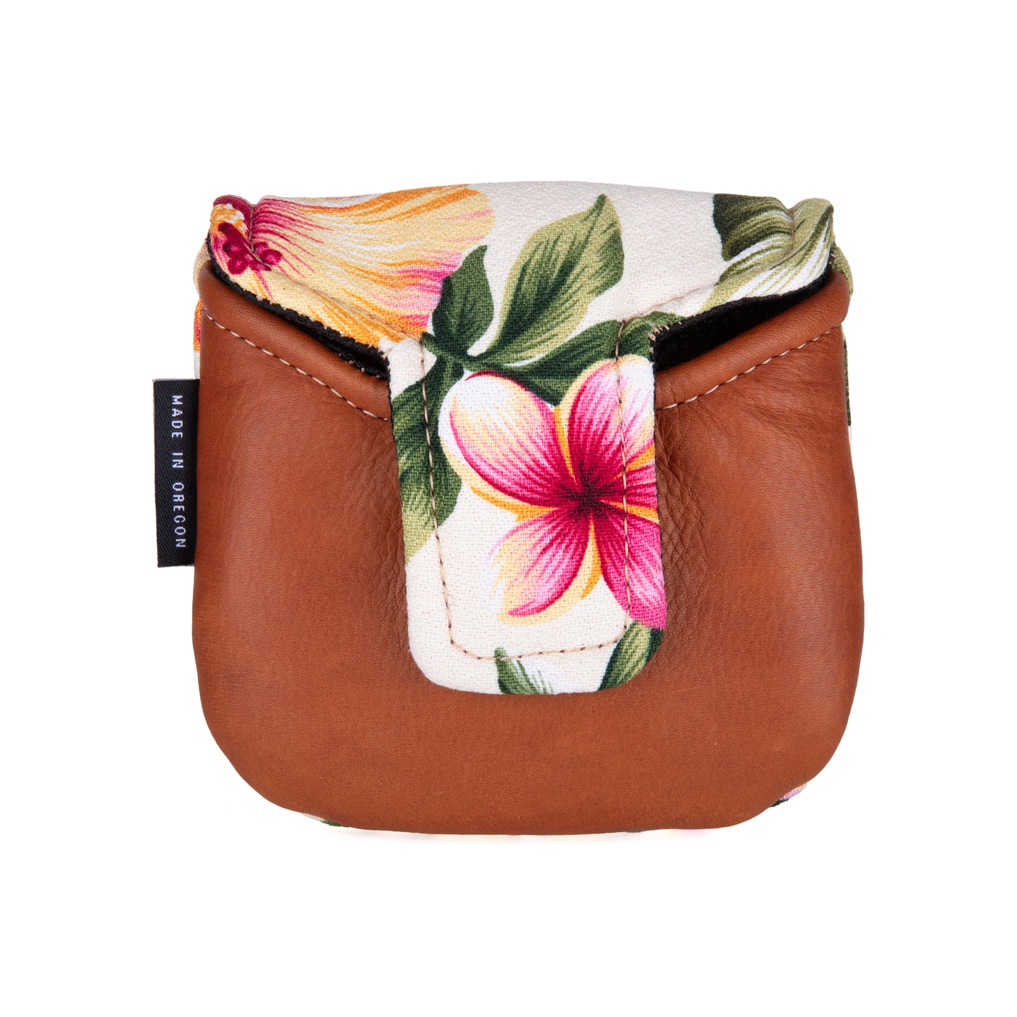 Hiwahiwa Natural Hawaiian Floral Print Canvas Golf Mallet Putter Head Cover | Seamus Golf | Back