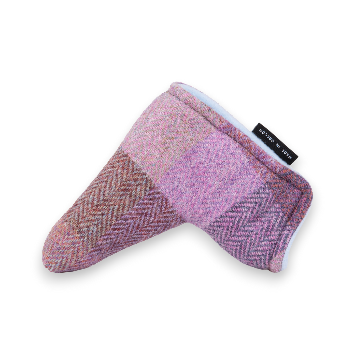 Lavender Check Harris Tweed Blade Putter Cover