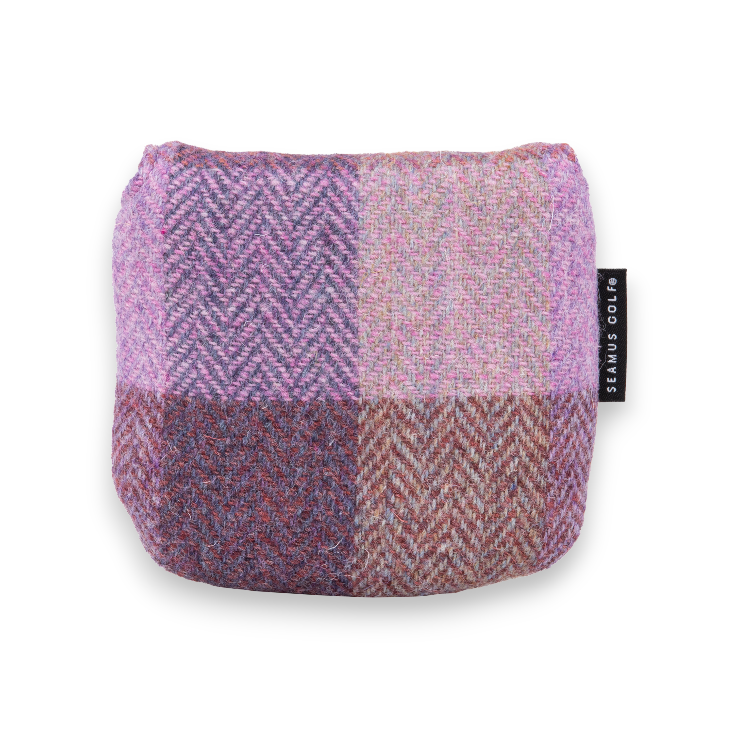Lavender Check Harris Tweed Heel Shafted Mallet Putter Cover
