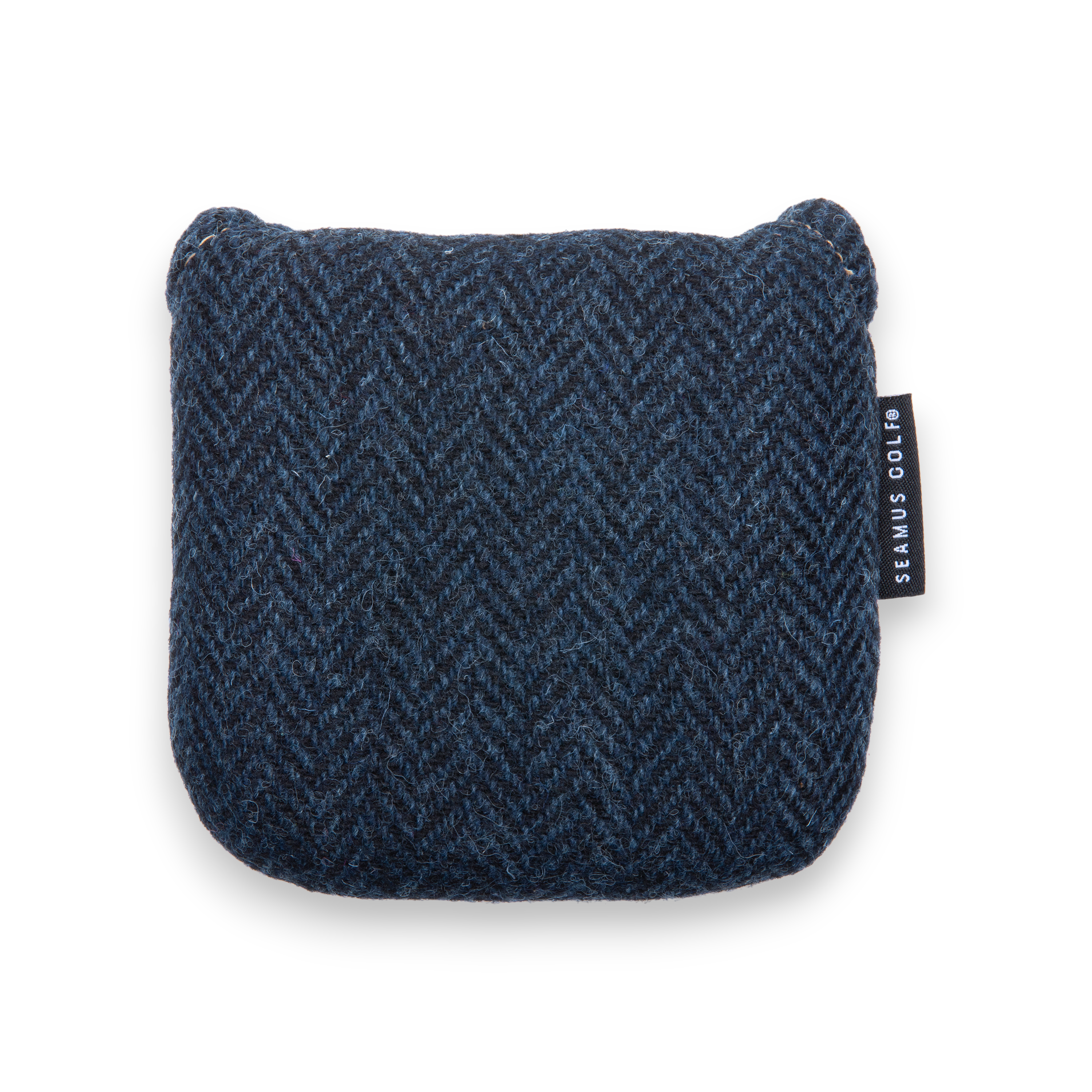 Navy Harris Tweed Heel Shafted Mallet Putter Cover