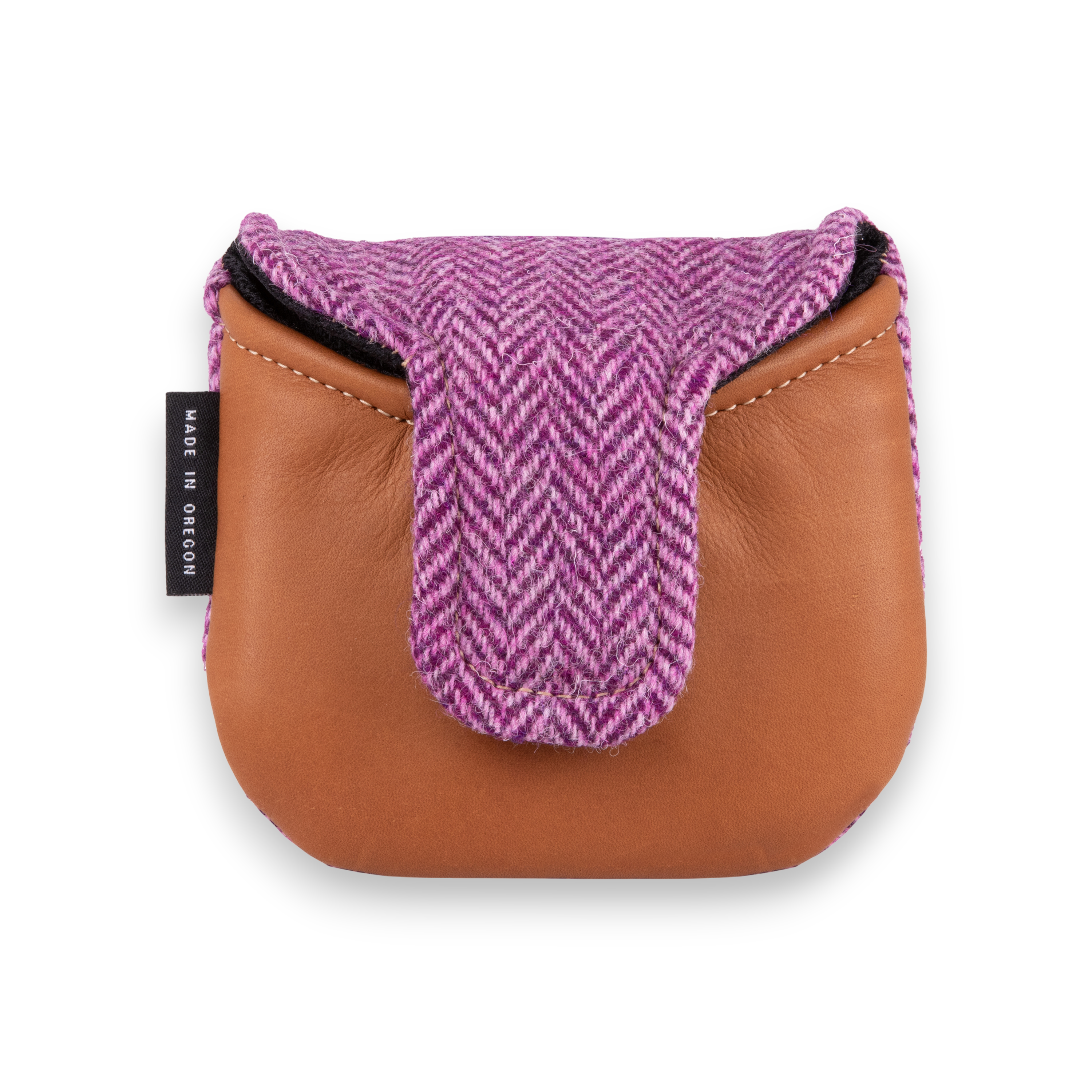 Pink Harris Tweed Heel Shafted Mallet Putter Cover