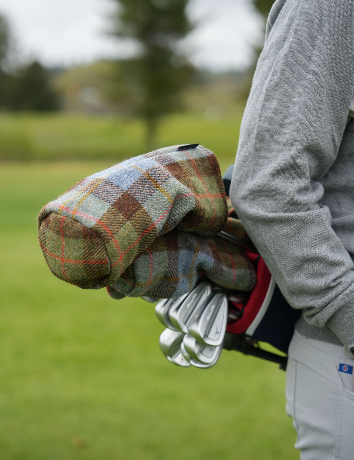 MacLeod Check Harris Tweed Center Shafted Mallet Cover