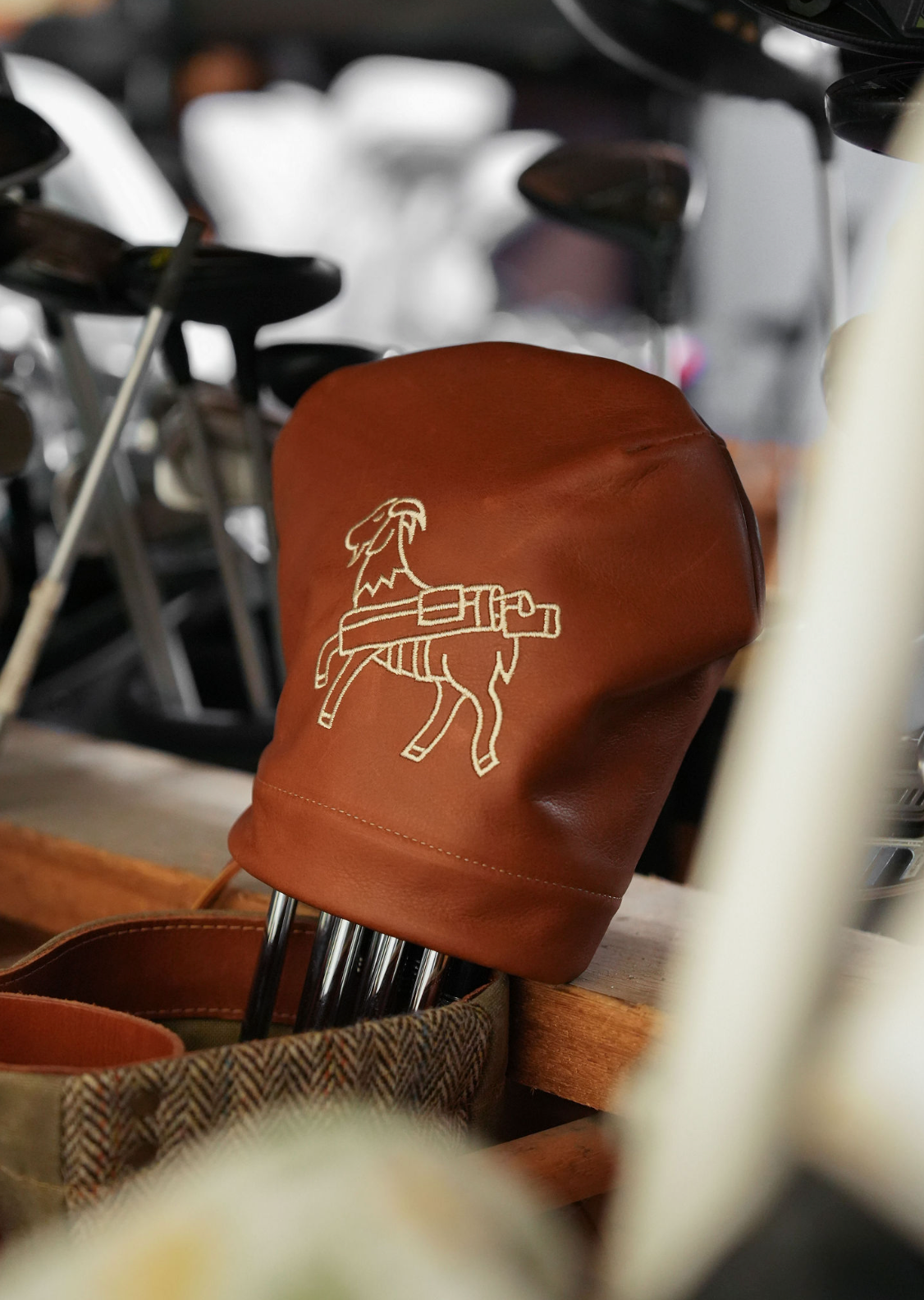 British Tan Aniline Leather Iron Cover