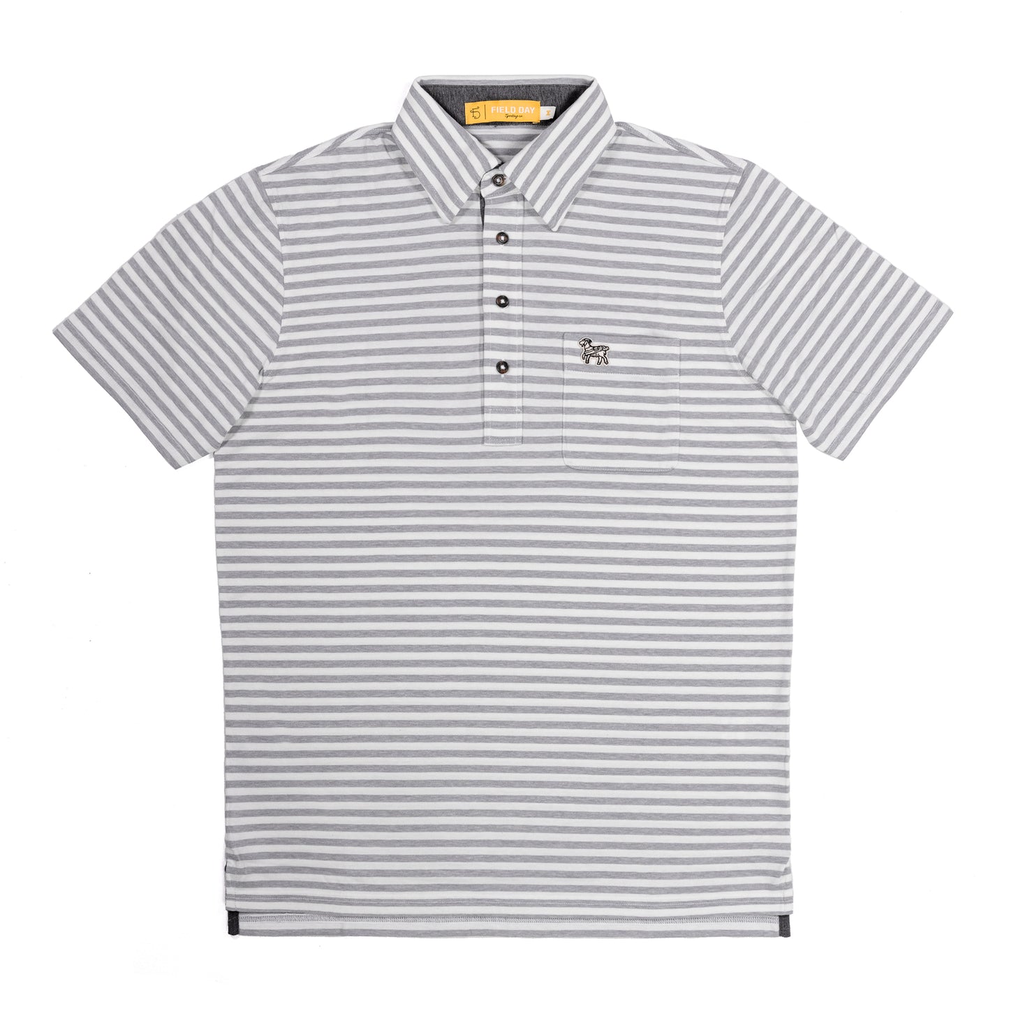 Field Day Grey Francis Four Button Cotton Golf Polo | Seamus Golf | 3
