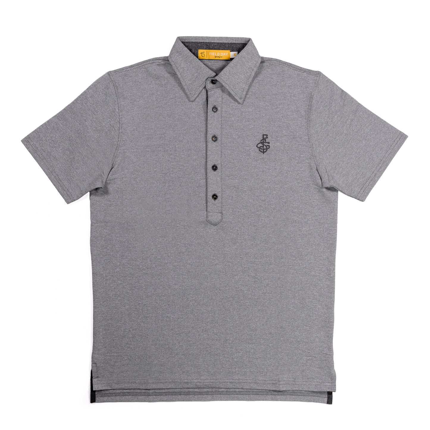 Field Day Ford 5 Button Gray Cotton Golf Polo | Seamus Golf | 3
