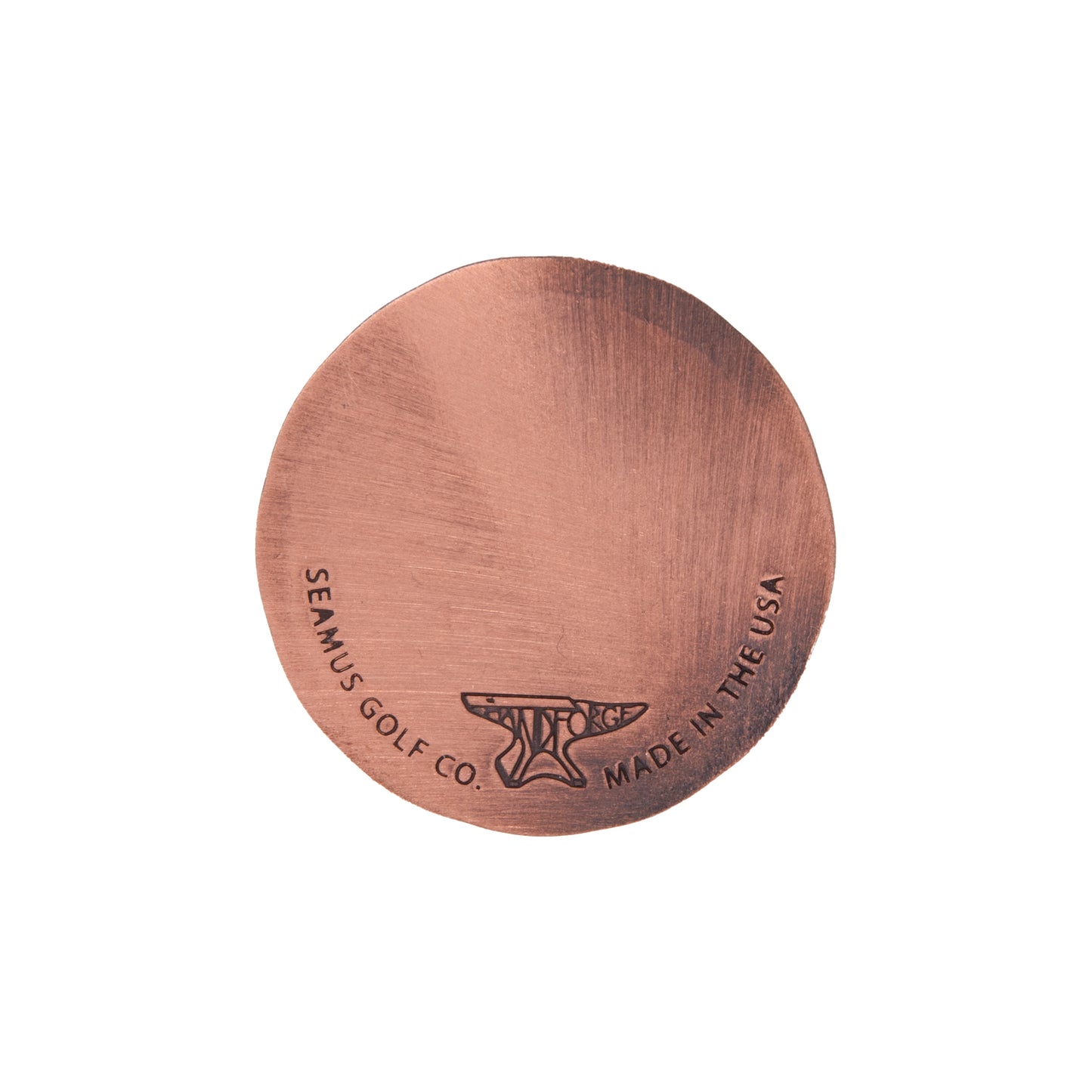 Hand Forge Without Rules There's Chaos Kramer Seinfeld Customizable Copper Golf Ball Mark | Seamus Golf | Back