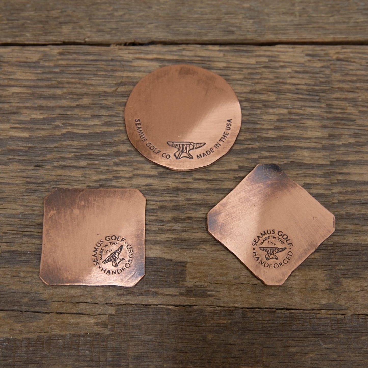 Hand Forge Customizable Blank Copper Ball Marks | Seamus Golf | Backs