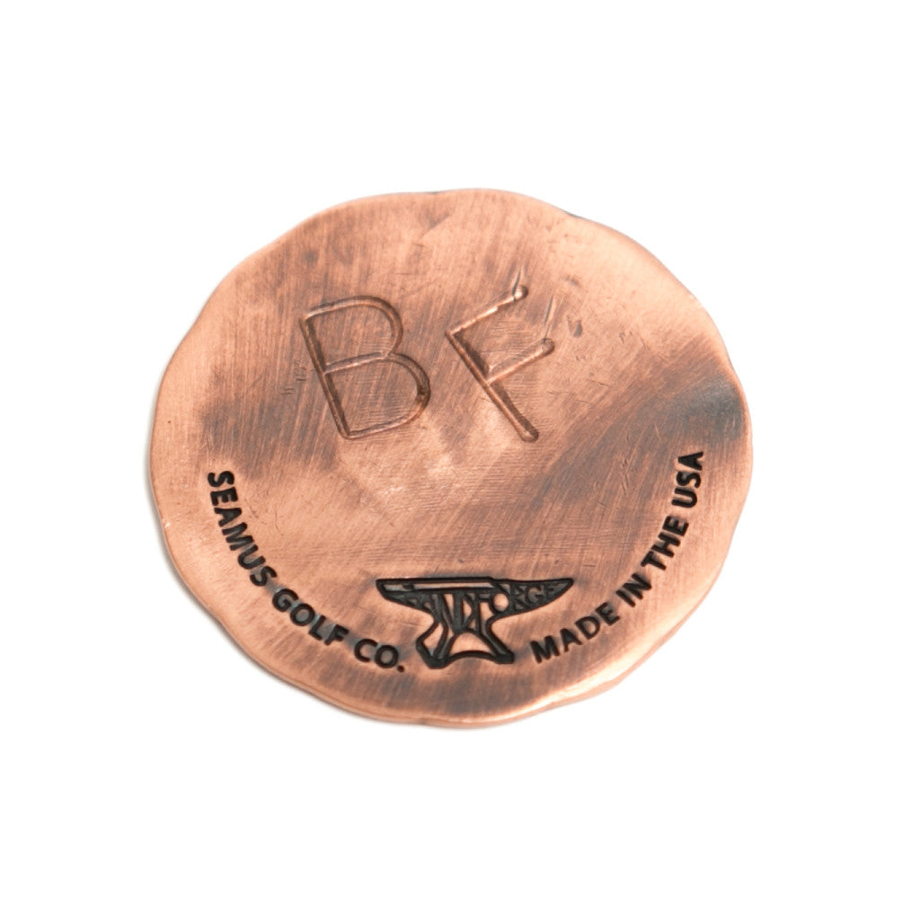 Hand Forge Customizable Copper SG Flag Golf Ball Mark | Seamus Golf | Back