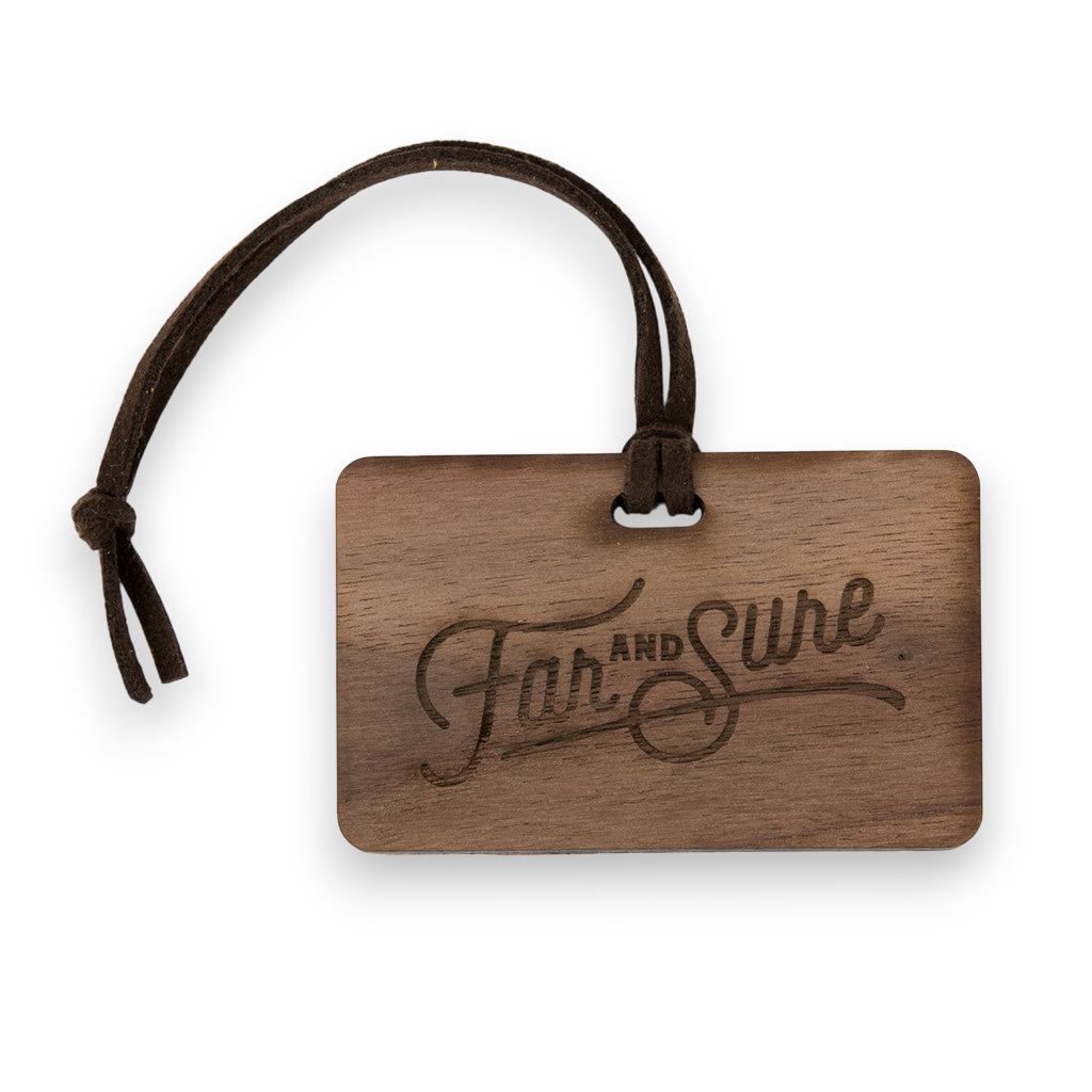 Far & Sure Bag Tag - Walnut