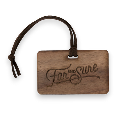Far & Sure Bag Tag - Walnut