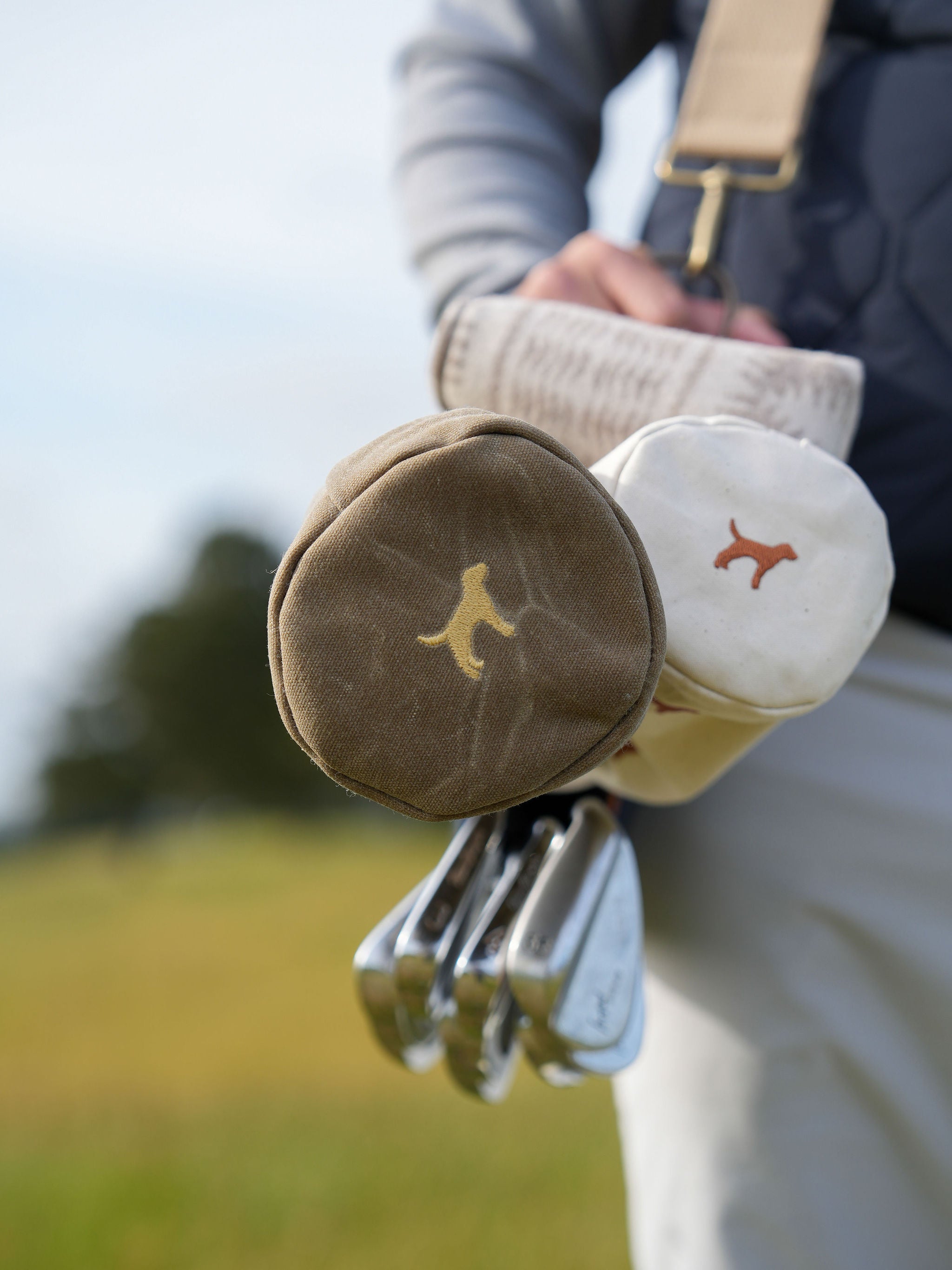 Seamus Lab Head Covers - Sage Waxed Canvas