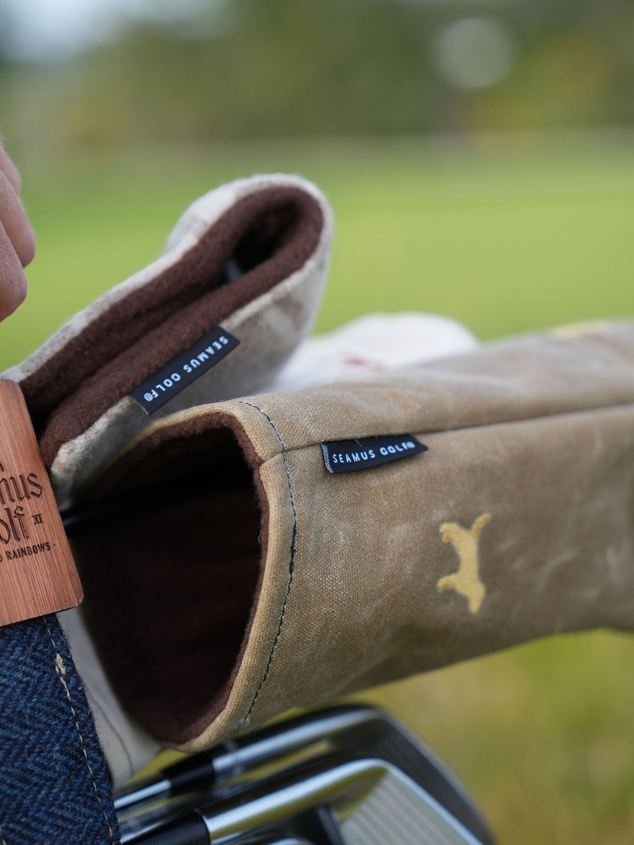 Seamus Lab Head Covers - Sage Waxed Canvas