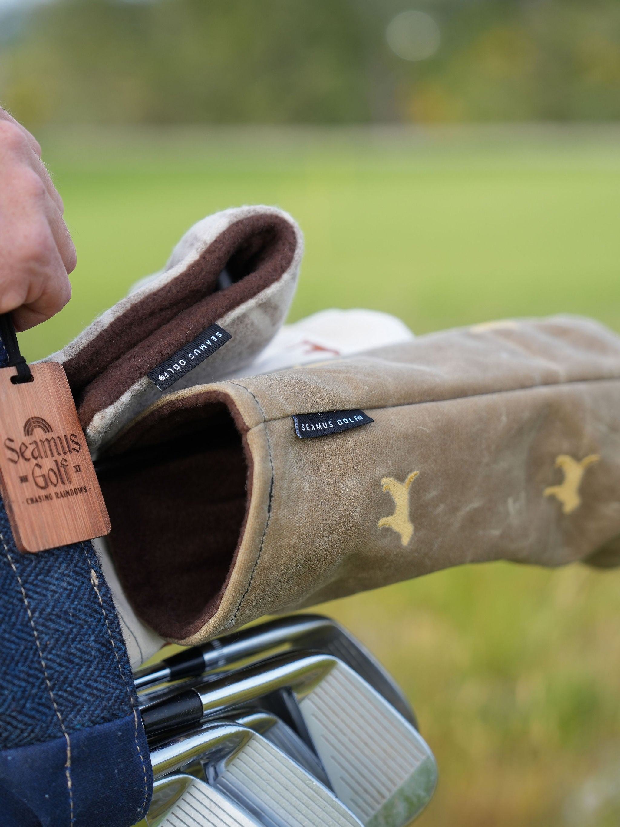 Seamus Lab Head Covers - Sage Waxed Canvas