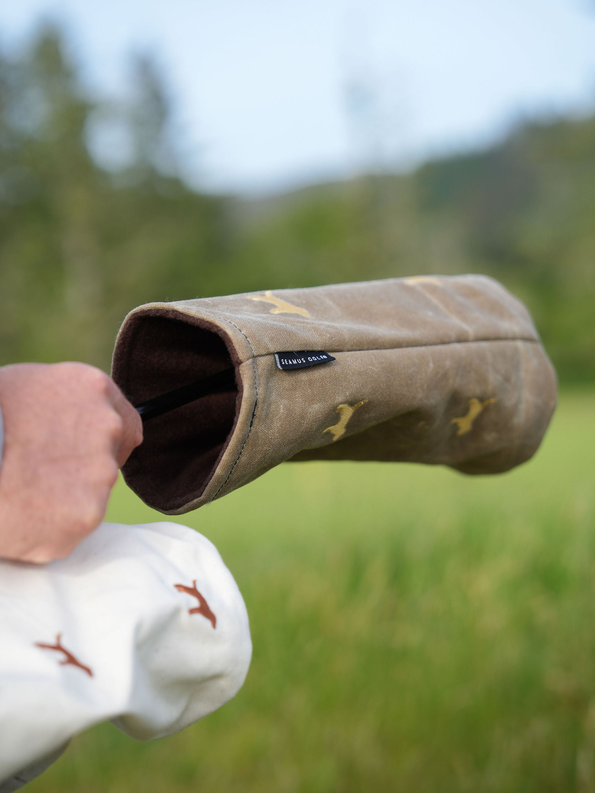 Seamus Lab Head Covers - Sage Waxed Canvas