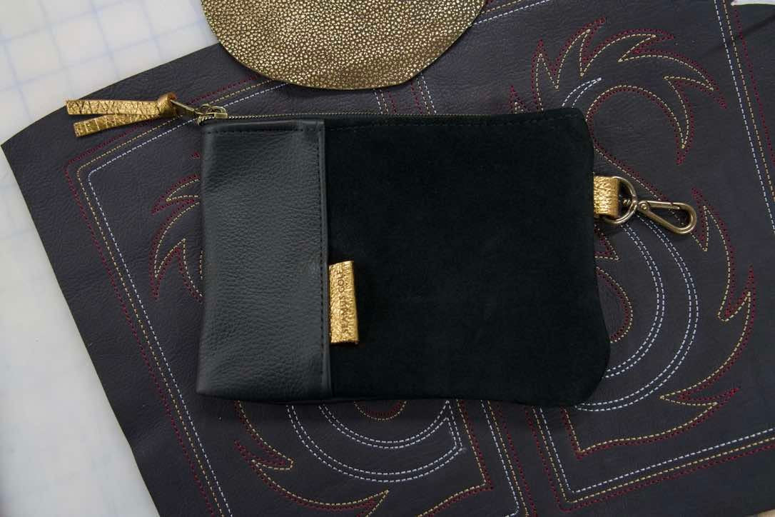 Black Tribeca Zippered Pouch