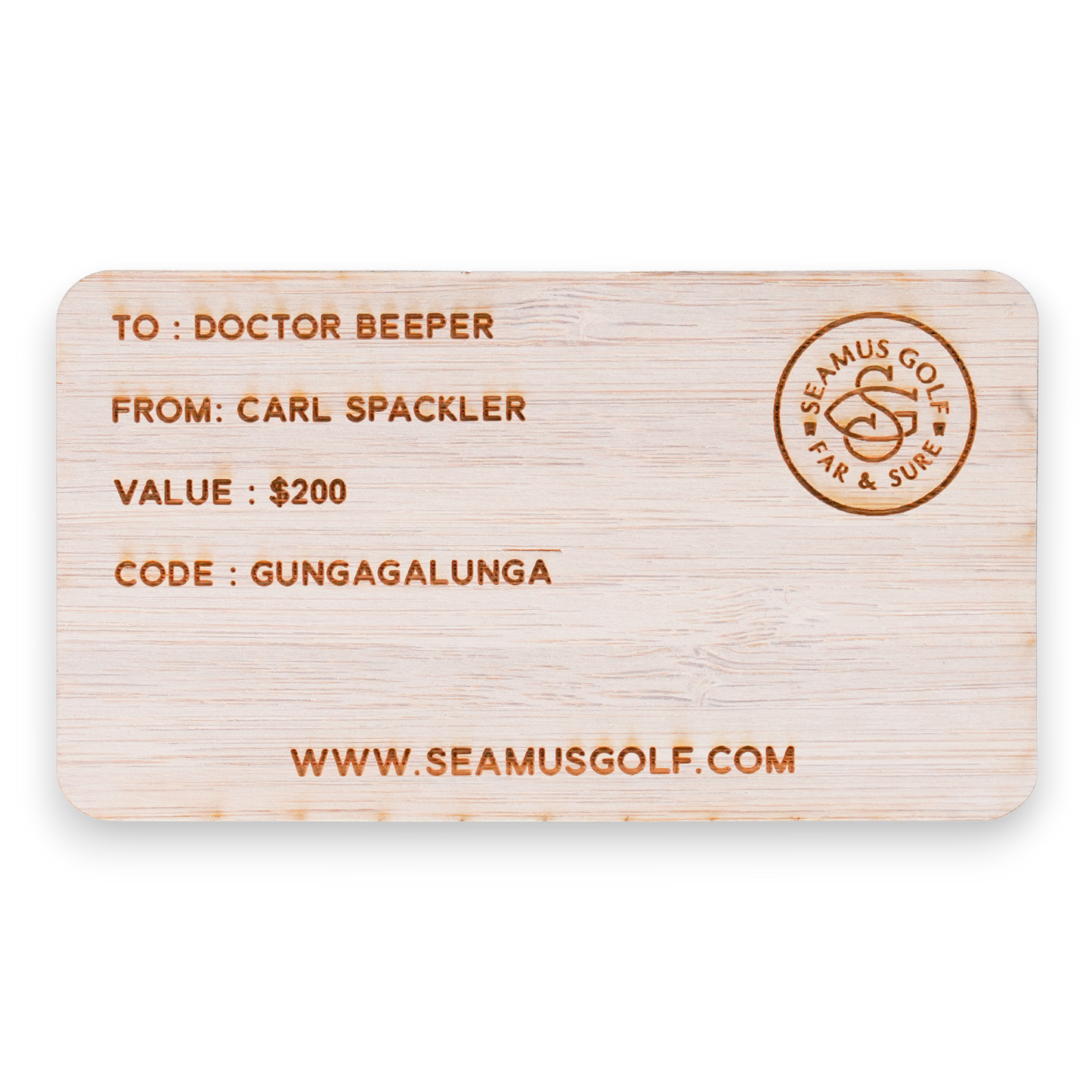 Seamus Golf Gift Card (Digital)
