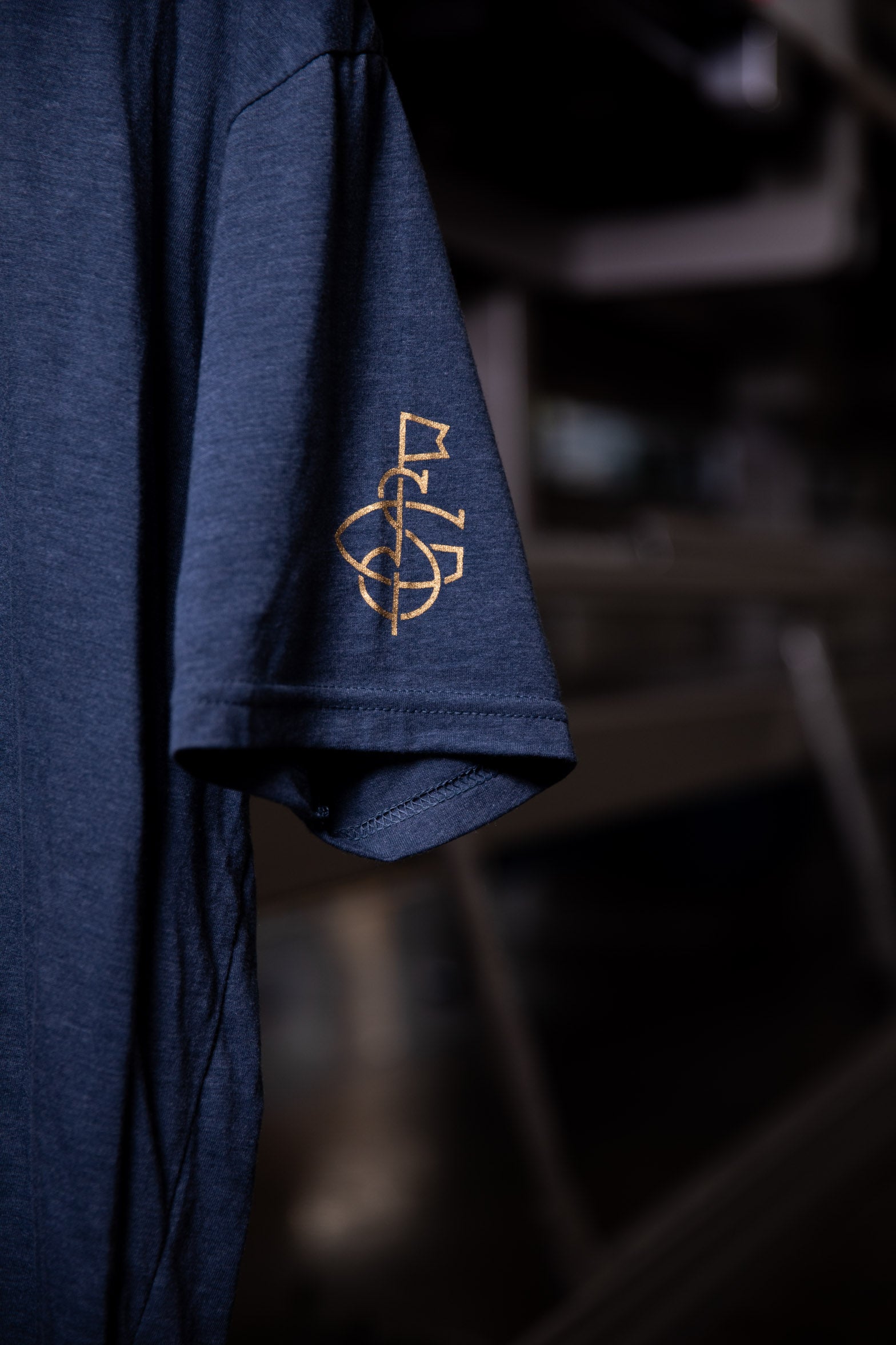 Seamus Goat Division Caddie Gold on Blue T-Shirt | Seamus Golf | 4