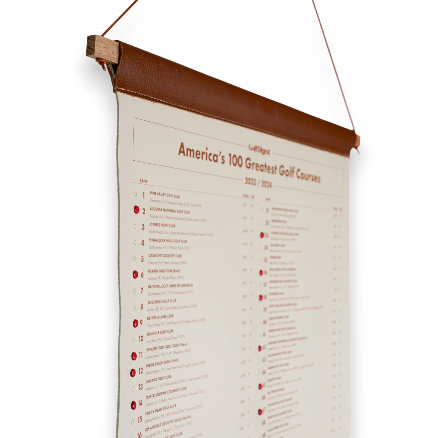 100 Greatest Courses of 2023-2024 Leather Scroll