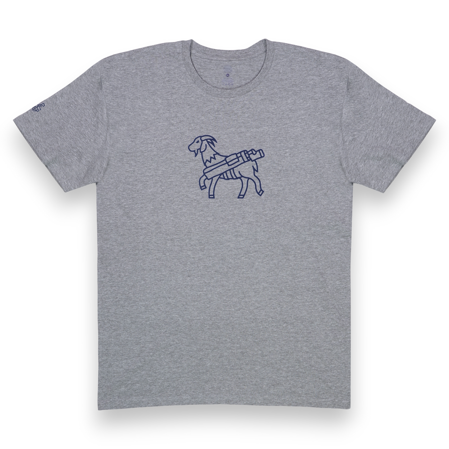 Seamus Goat T-Shirt - Navy on Grey