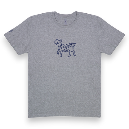 Seamus Goat T-Shirt - Navy on Grey