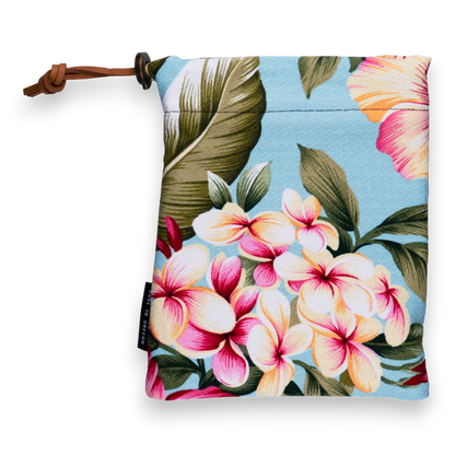 Hiwahiwa Aqua Drawstring Pouch