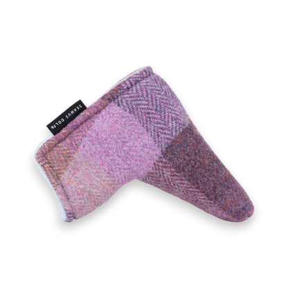 Lavender Check Harris Tweed Blade Putter Cover