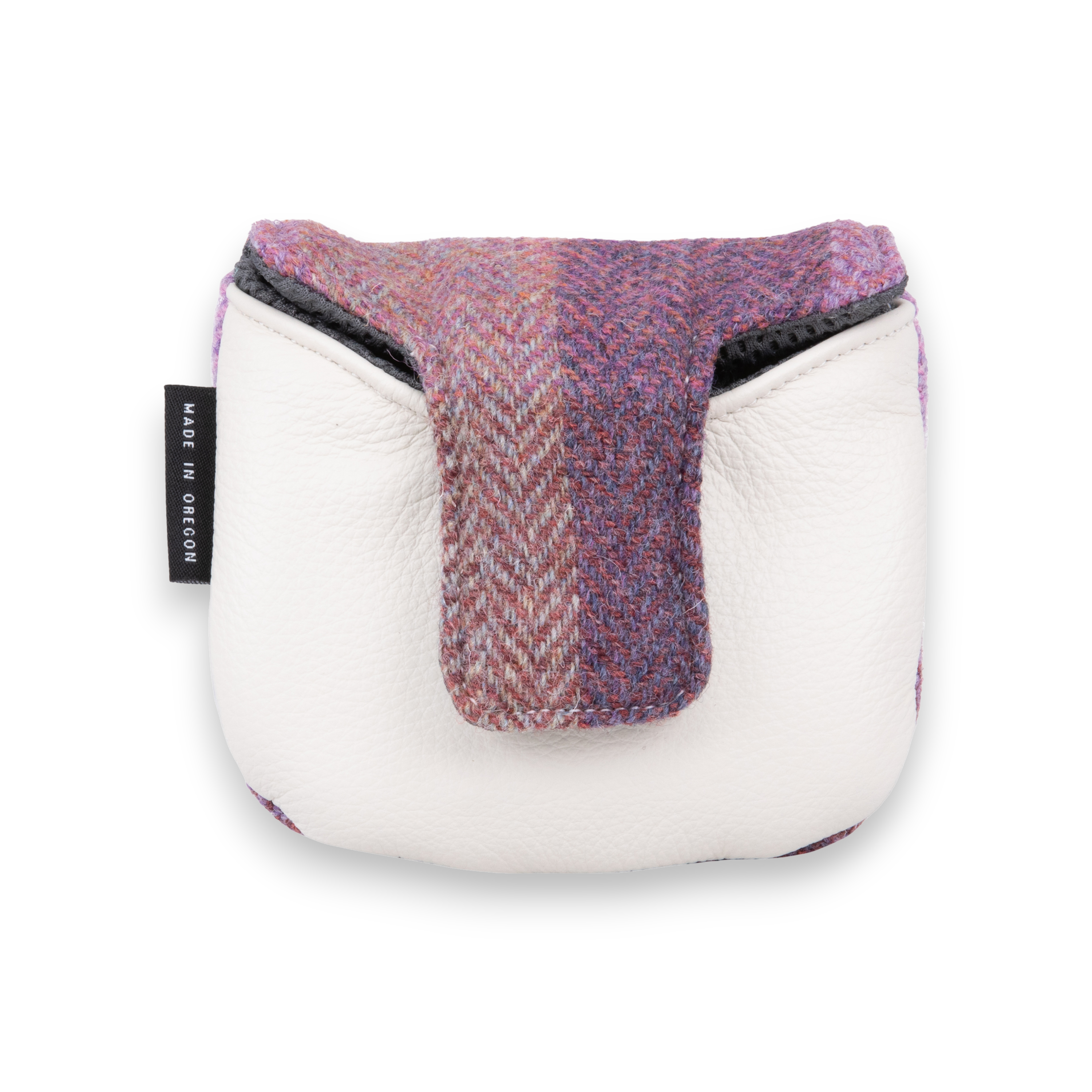 Lavender Check Harris Tweed Heel Shafted Mallet Putter Cover