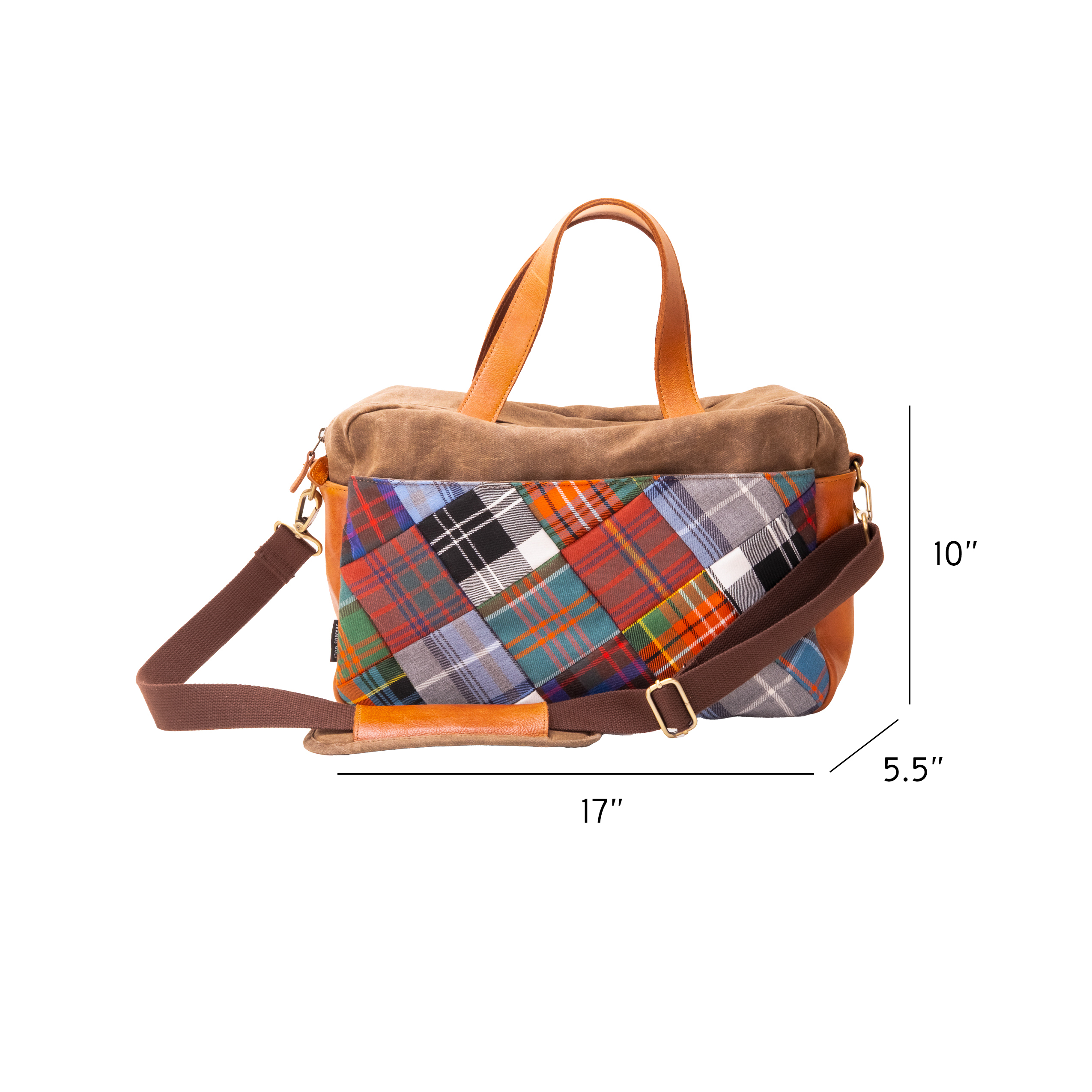 Tartan Patchwork Messenger Bag