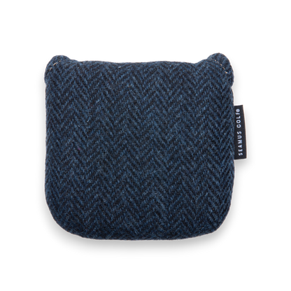 Navy Harris Tweed Mallet Putter Cover