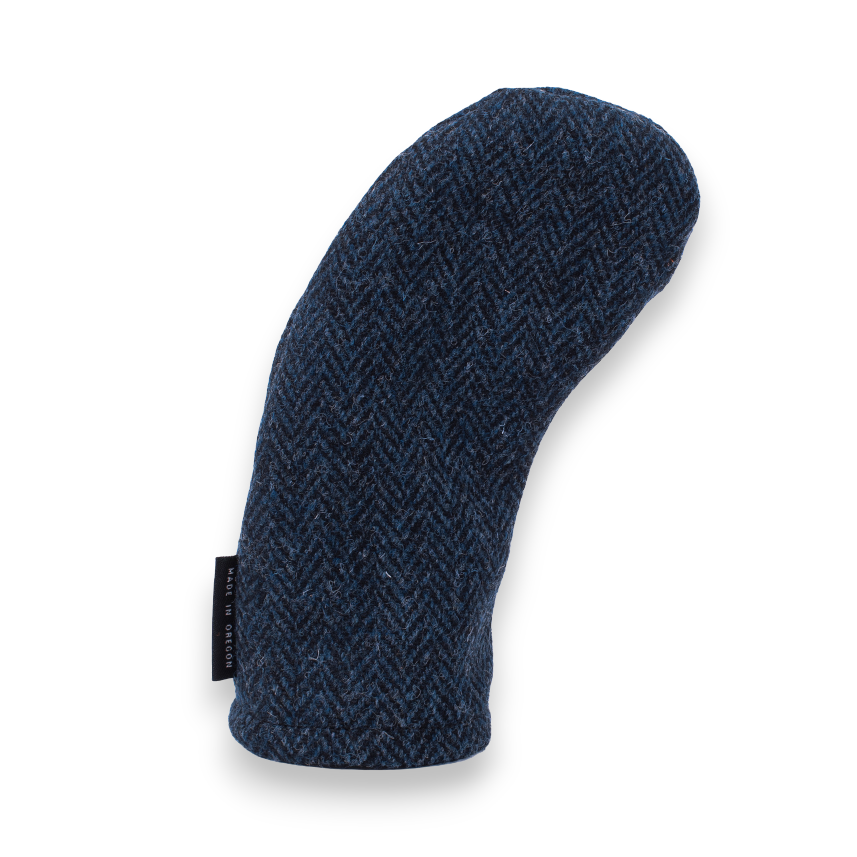 Scott MacKenzie Harris Tweed Navy Herringbone Scarf – Handmade Pure Wool, Unisex, Fringed (150cm X 24cm)