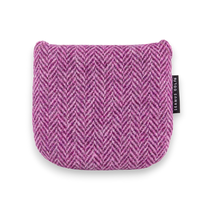 Pink Harris Tweed Mallet Putter Cover