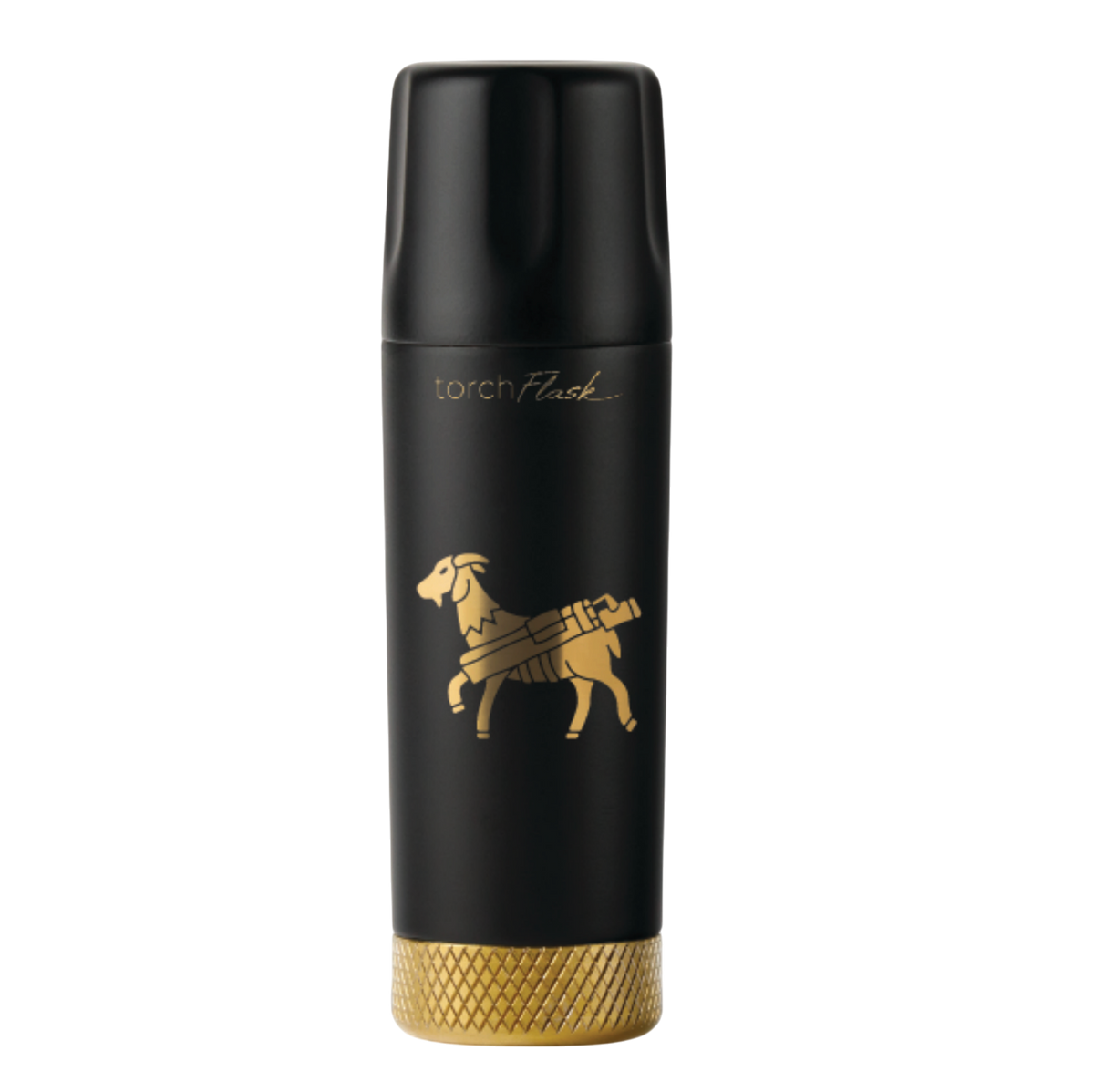 Torch Flask Onyx and Gold - Goat Logo