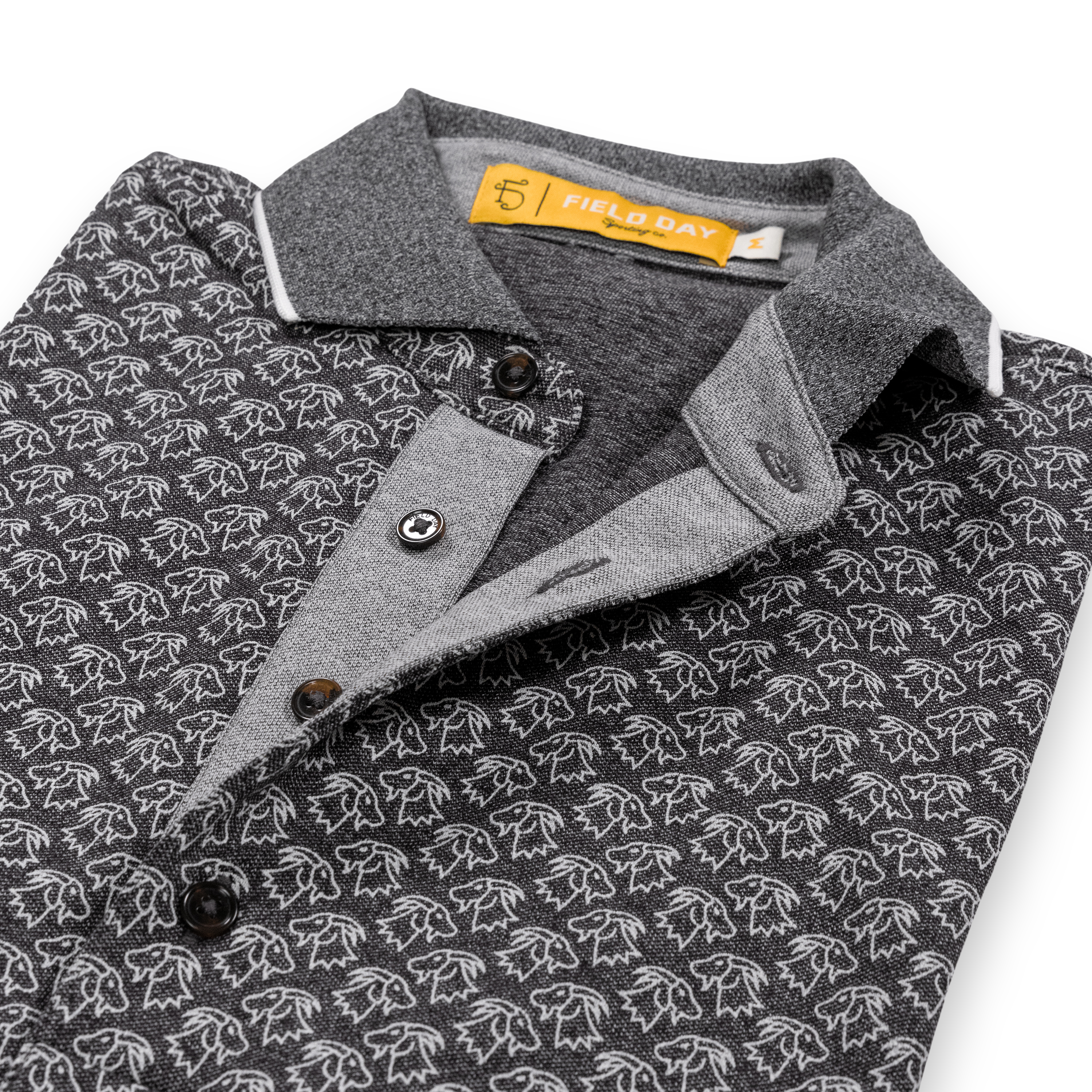 Seamus x Field Day Goat All Over Polo - Grey