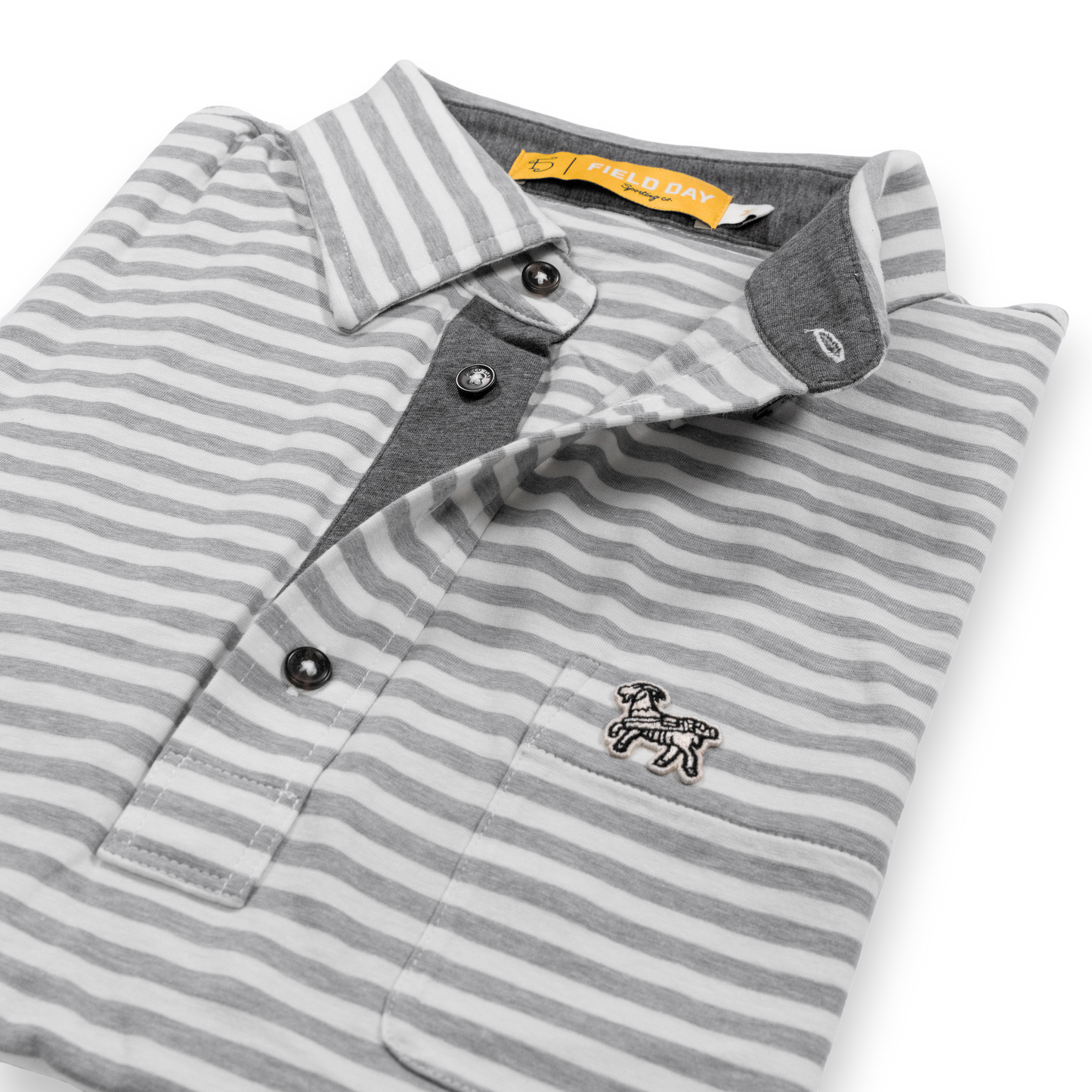 Seamus x Field Day Francis 4 Button Polo - Grey/White – SEAMUS GOLF