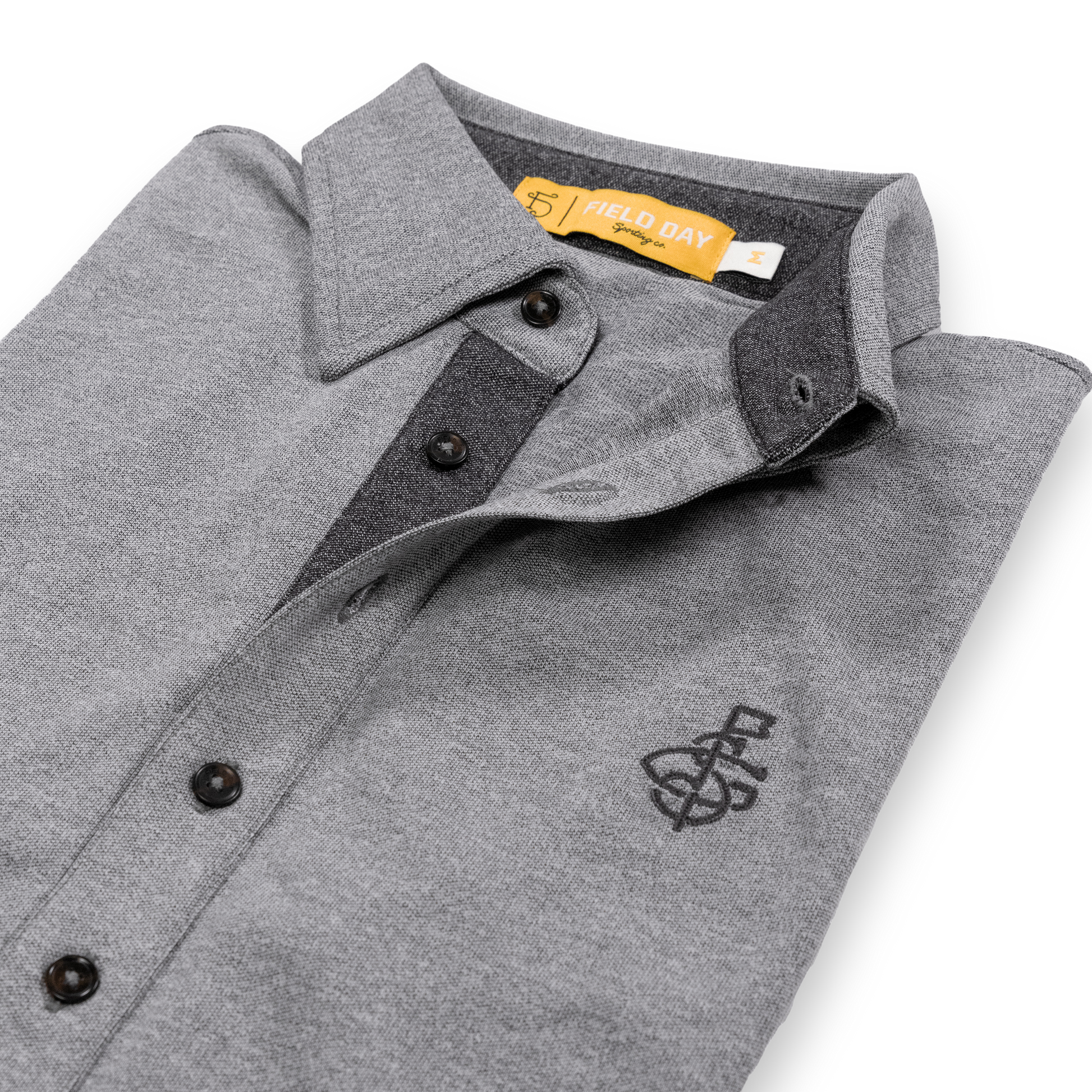 Seamus x Field Day Ford 5 Button Polo - Grey – SEAMUS GOLF Seamus x Field Day Ford 5 Button Polo - Grey – SEAMUS GOLF
