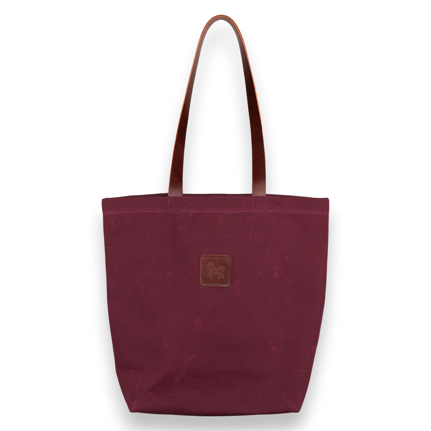 Waxed Canvas Tote Bag - Burgundy