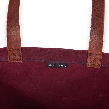 Waxed Canvas Tote Bag - Burgundy