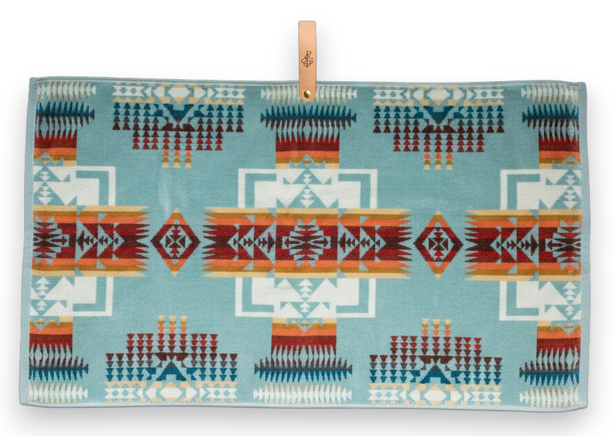 Chief Joseph Aqua Jacquard Golf Towel