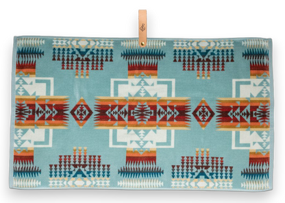 Chief Joseph Aqua Jacquard Golf Towel