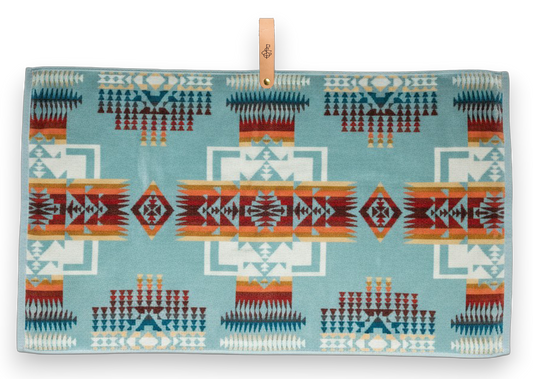 Chief Joseph Aqua Jacquard Golf Towel