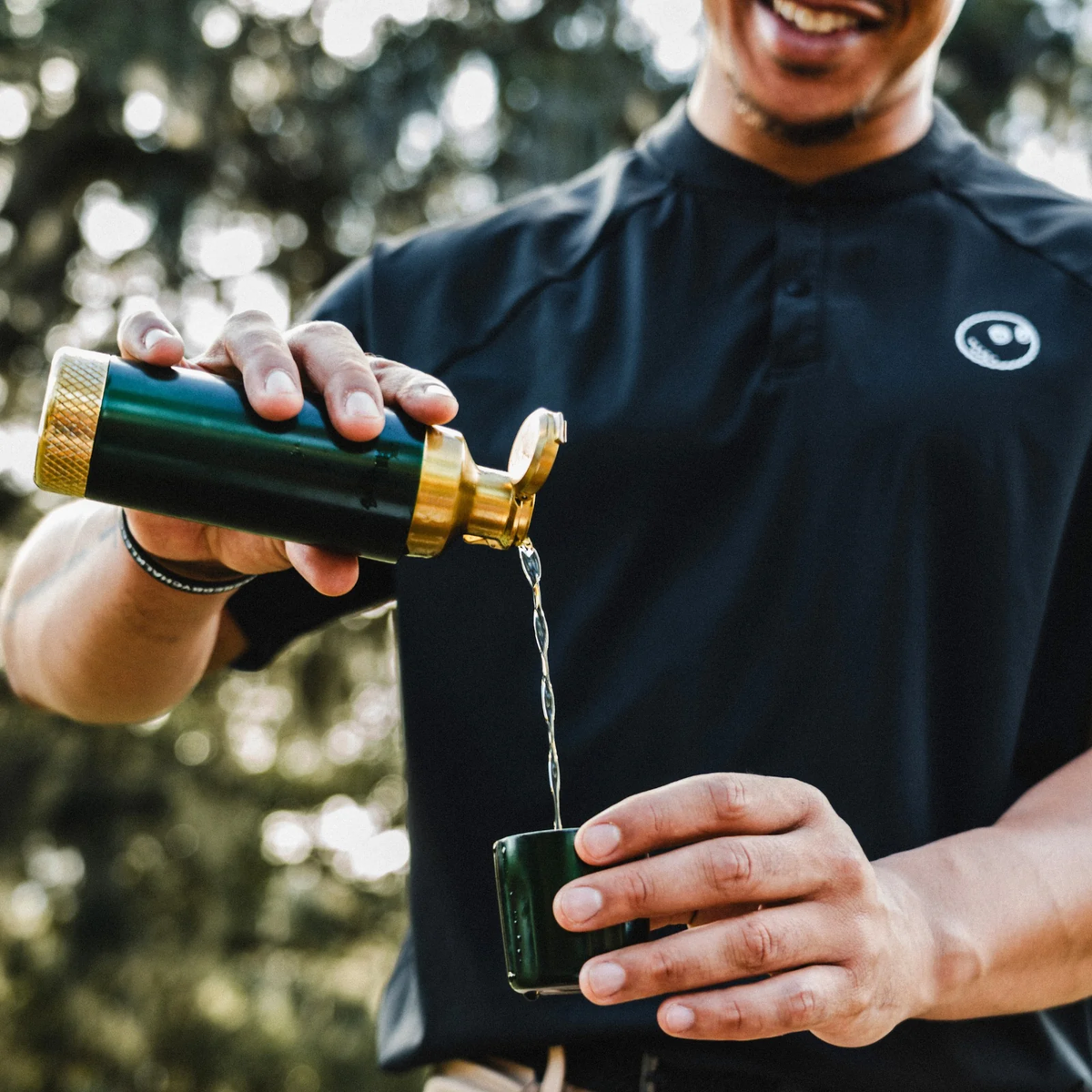 Torch Flask British Racing Green and Gold - SG Flag Logo