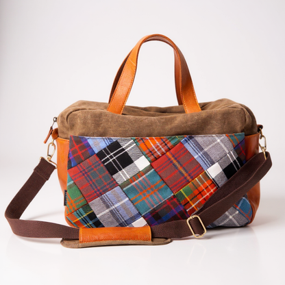 Tartan Patchwork Messenger Bag